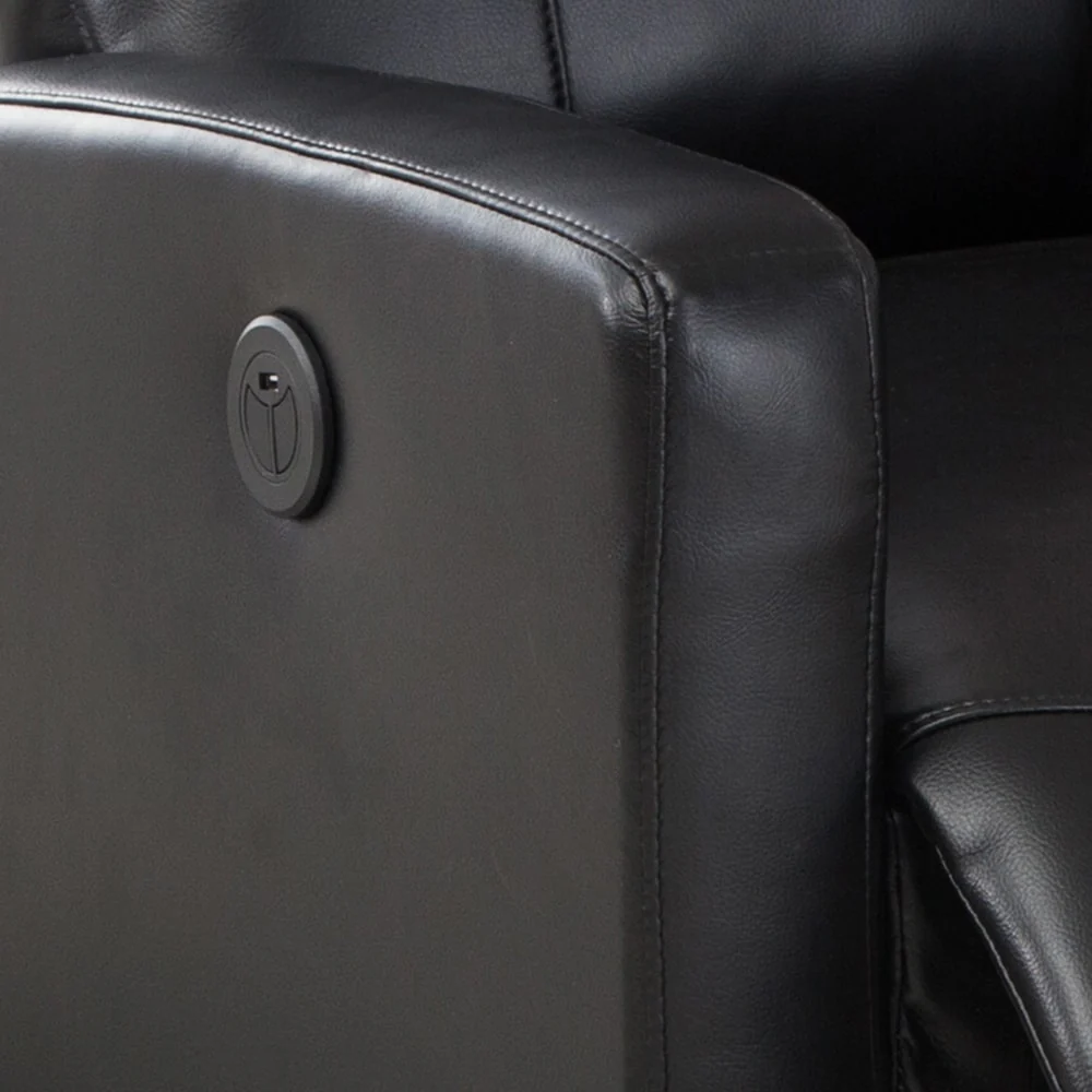 AC Pacific Modern Faux Leather Small Powered Reading Recliner