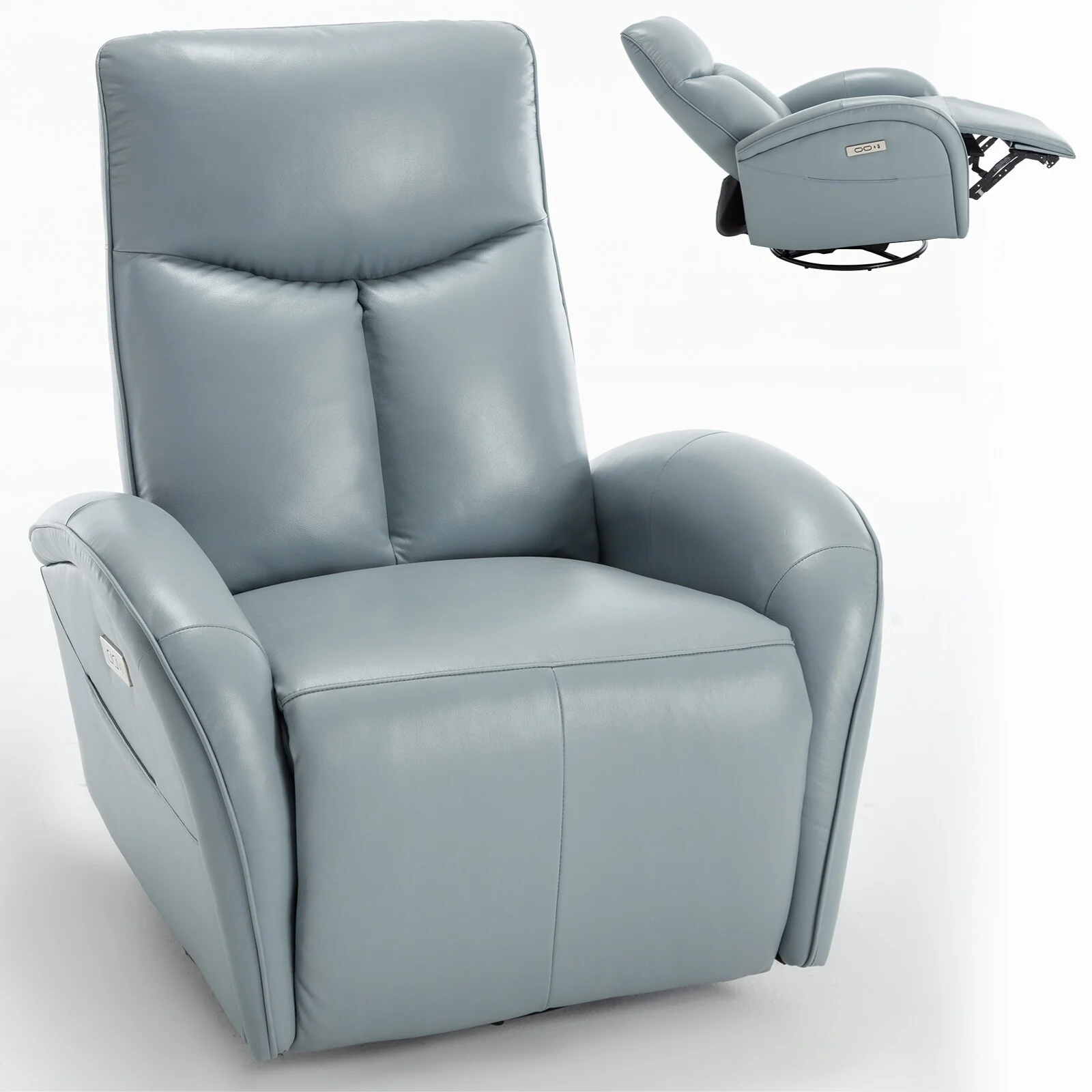Armless Power Glider Recliner Chair with USB?C Charging & High Backrest