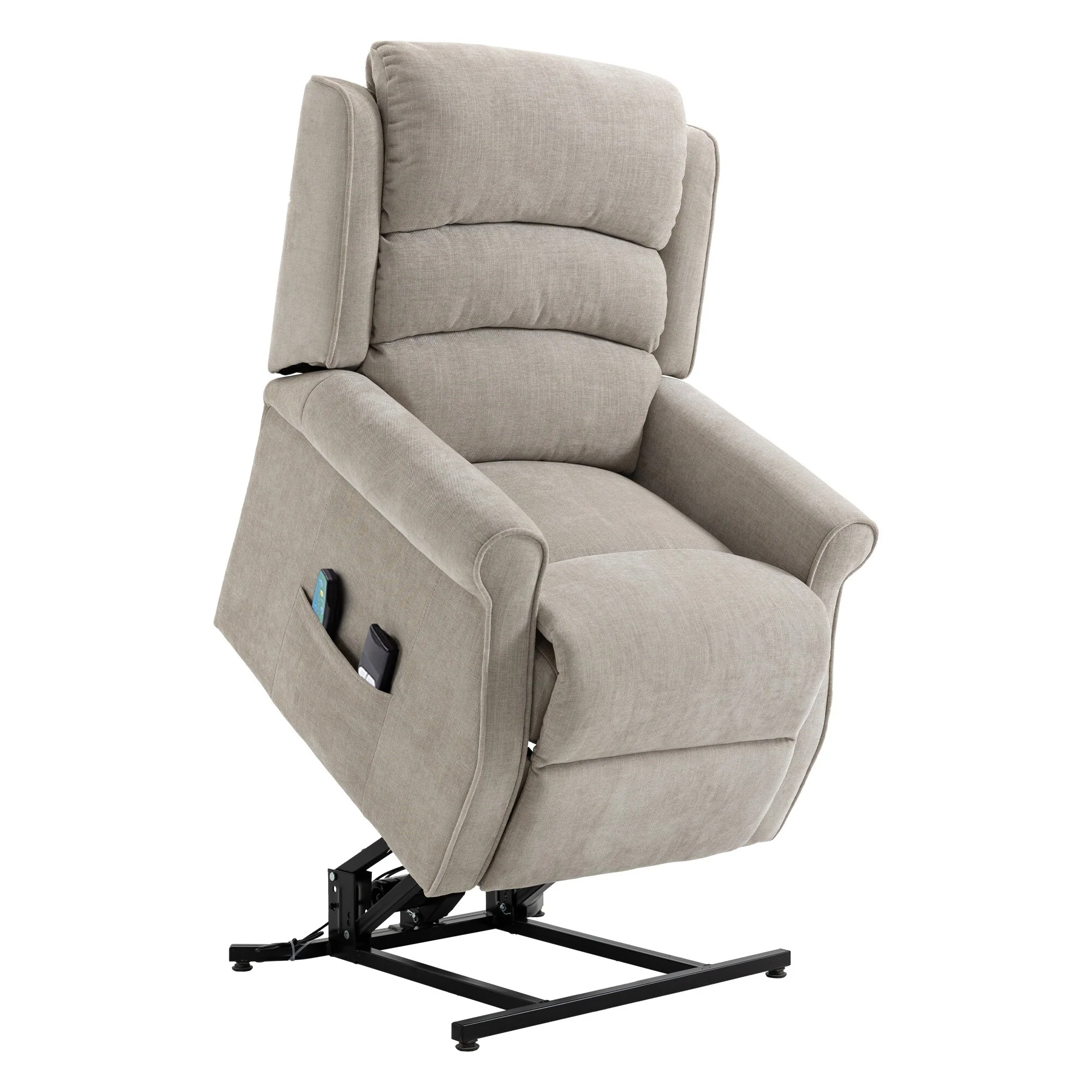 Clihome Chenille Fabric Power Lift Recliner Chair with Massage