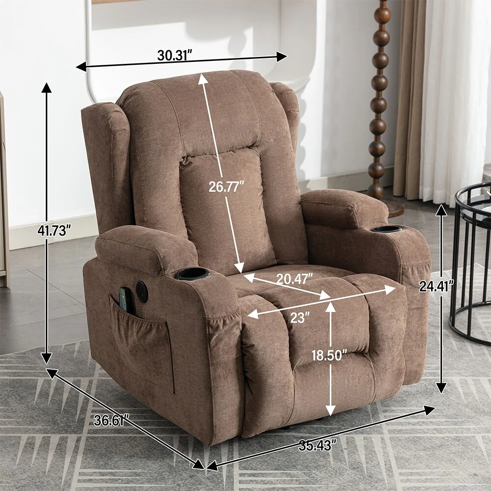 Modern Power Lift Recliner Chair w/Massage  Heat, Infinite Position