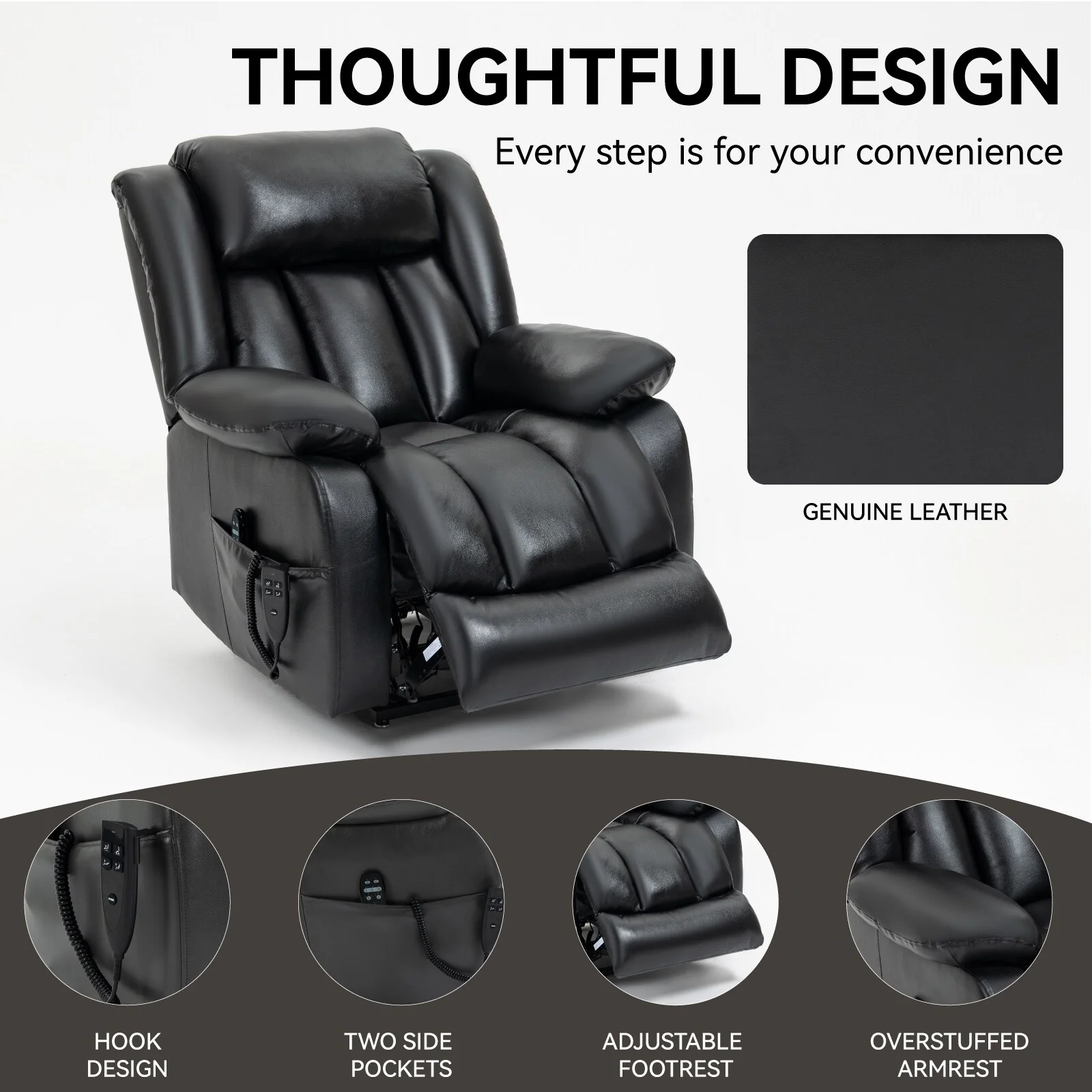Power Lift Recliner Chair with 8-Point Vibration Massage