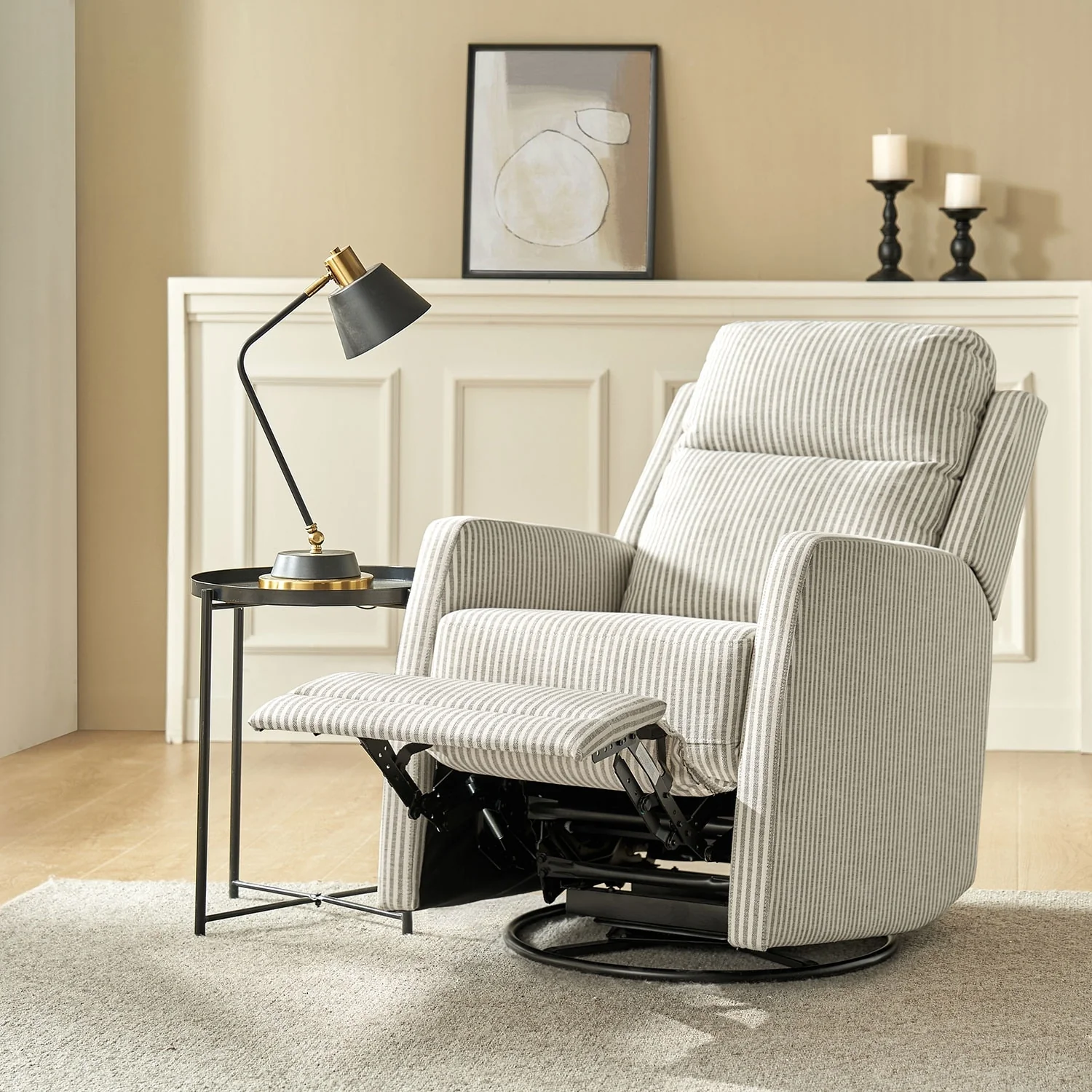 Diana Modern Polyester 360-degree Swivel Rocker Recliner by HULALA HOME