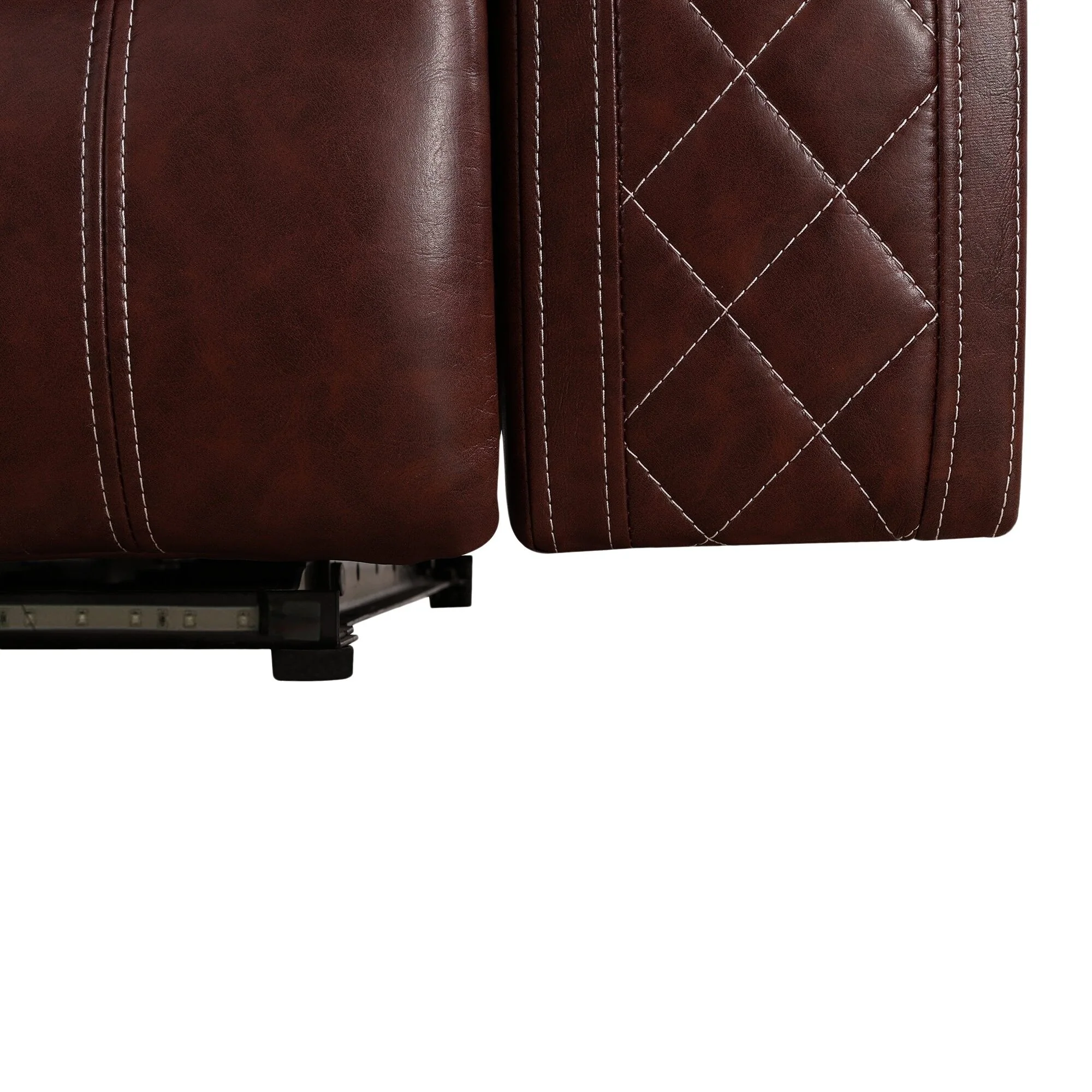 Modern Breathing Leather Recliner Chair with Ambient Lighting and USB-Powered LED