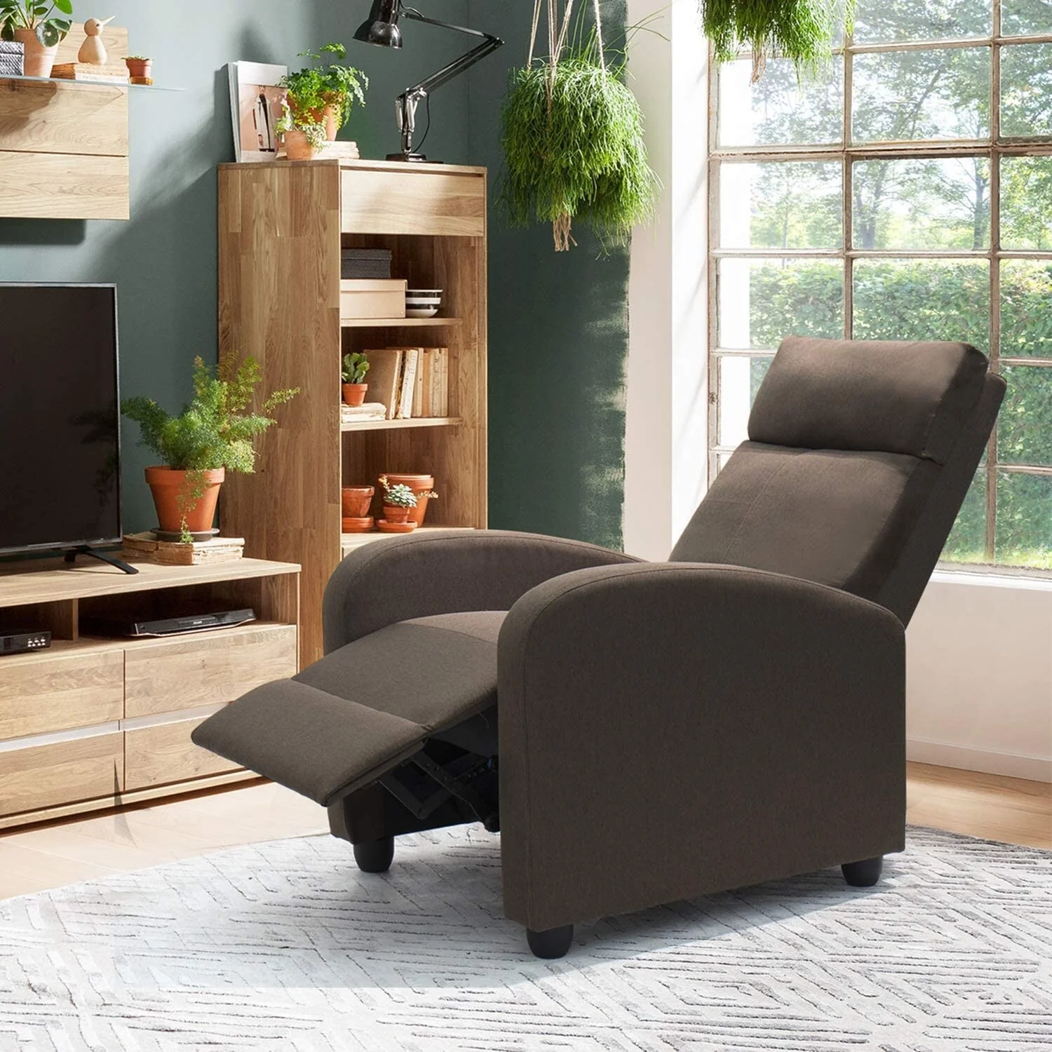 Furniwell Fabric Single Sofa Recliner with Padded Seat