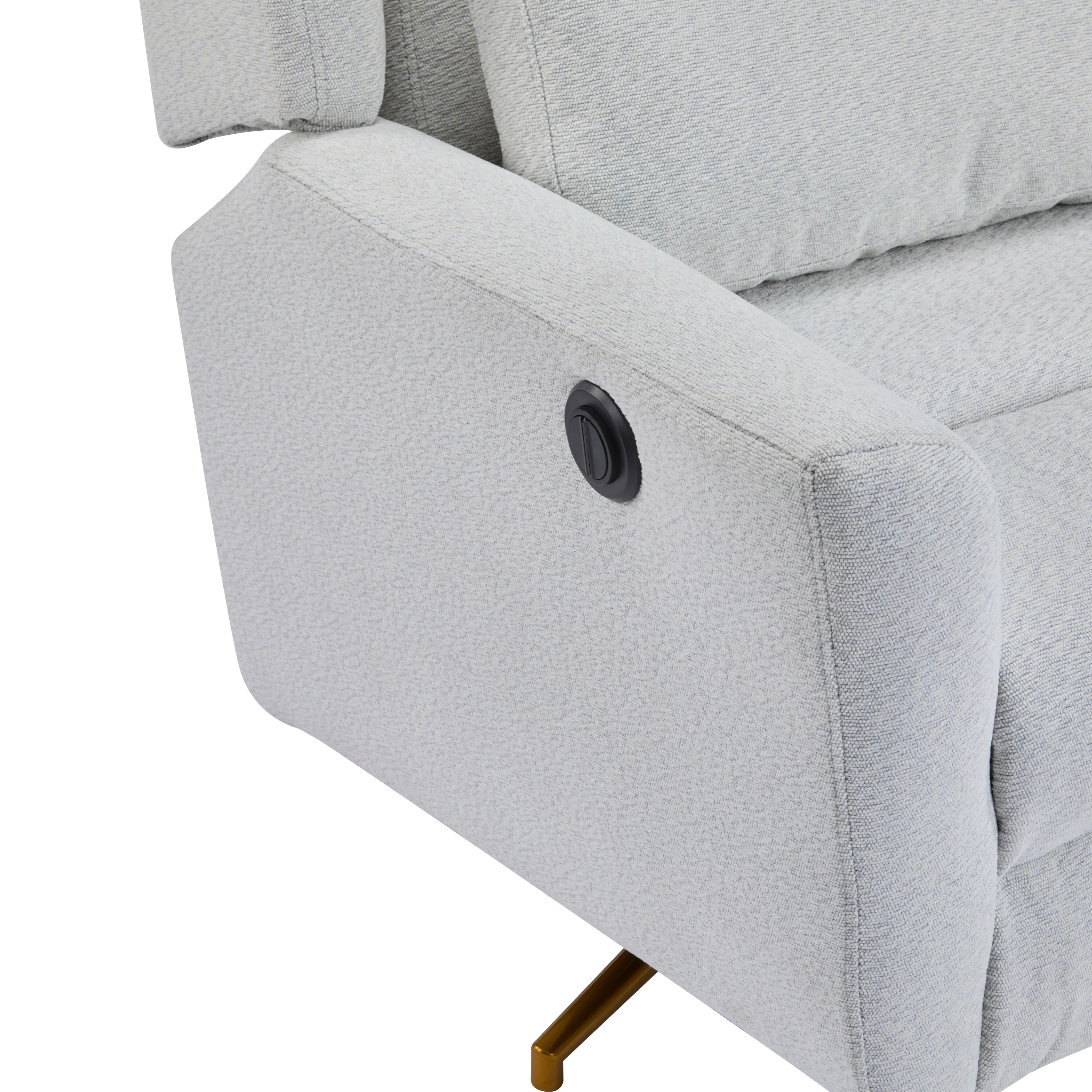 Christopher Knight Home - Starling Power Swivel Recliner With Gold Metal Base