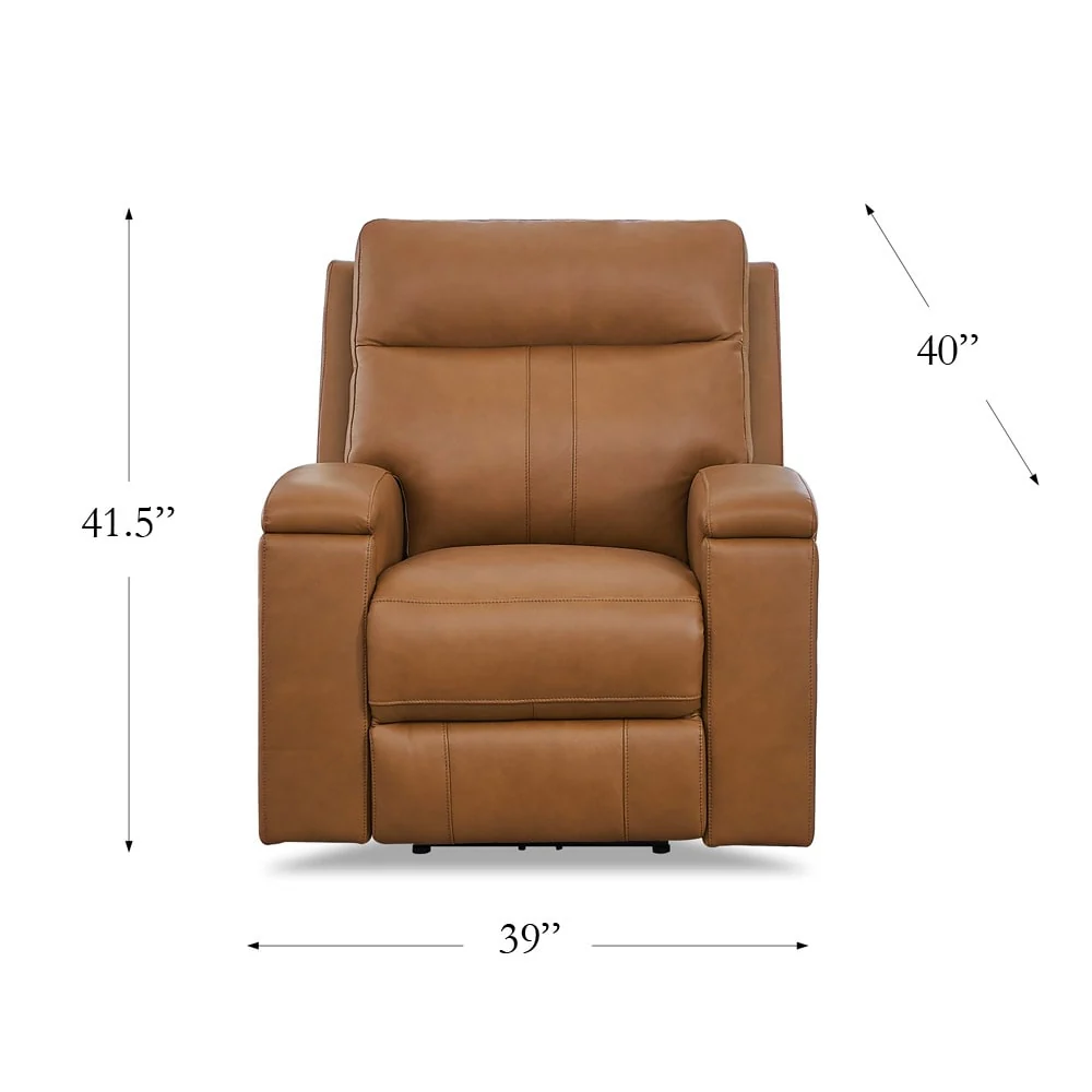 Hydeline Venice Zero Gravity Power Recline and Headrest Top Grain Leather Recliner with Cup Holder