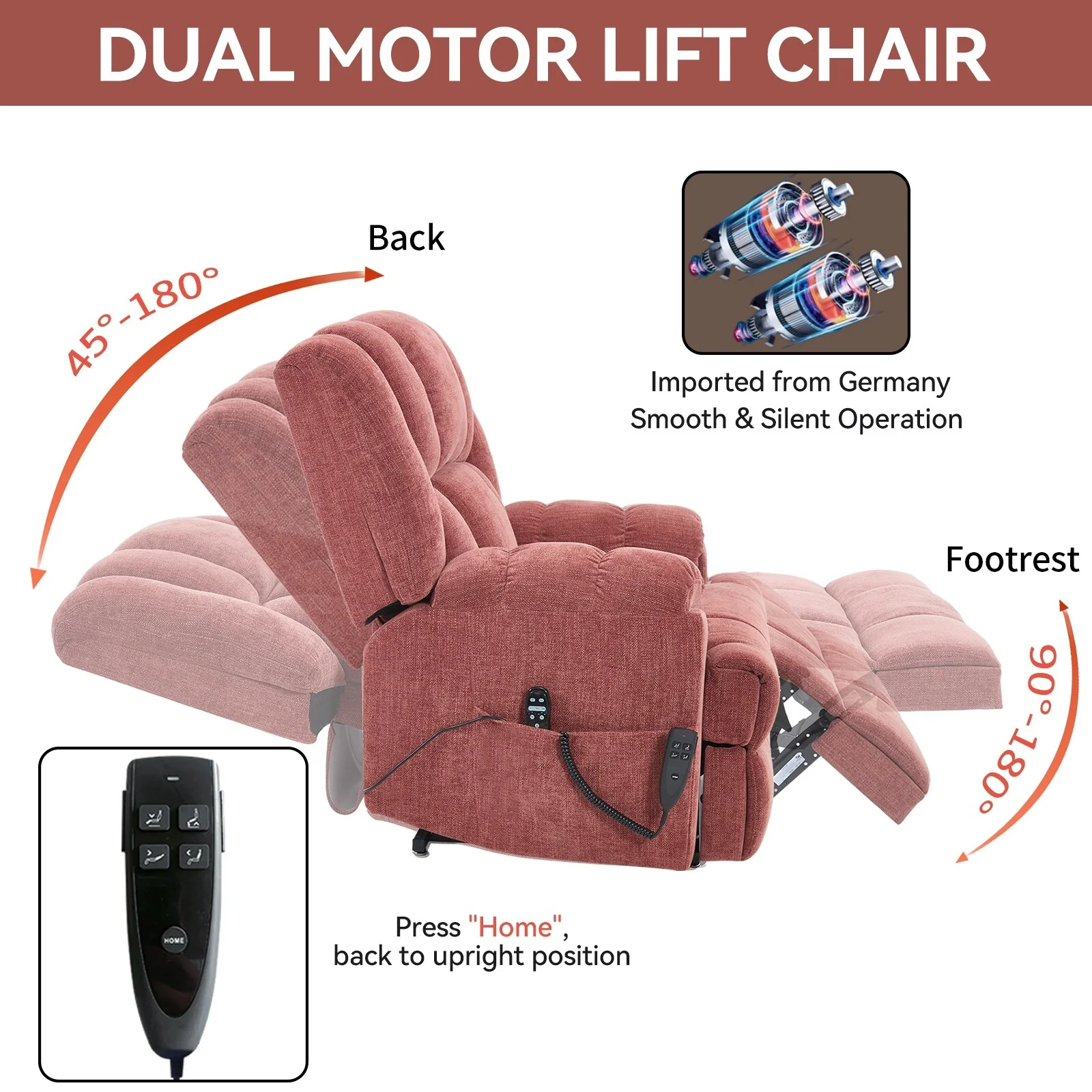 Electric Power Lift Recliners with Power-Remote