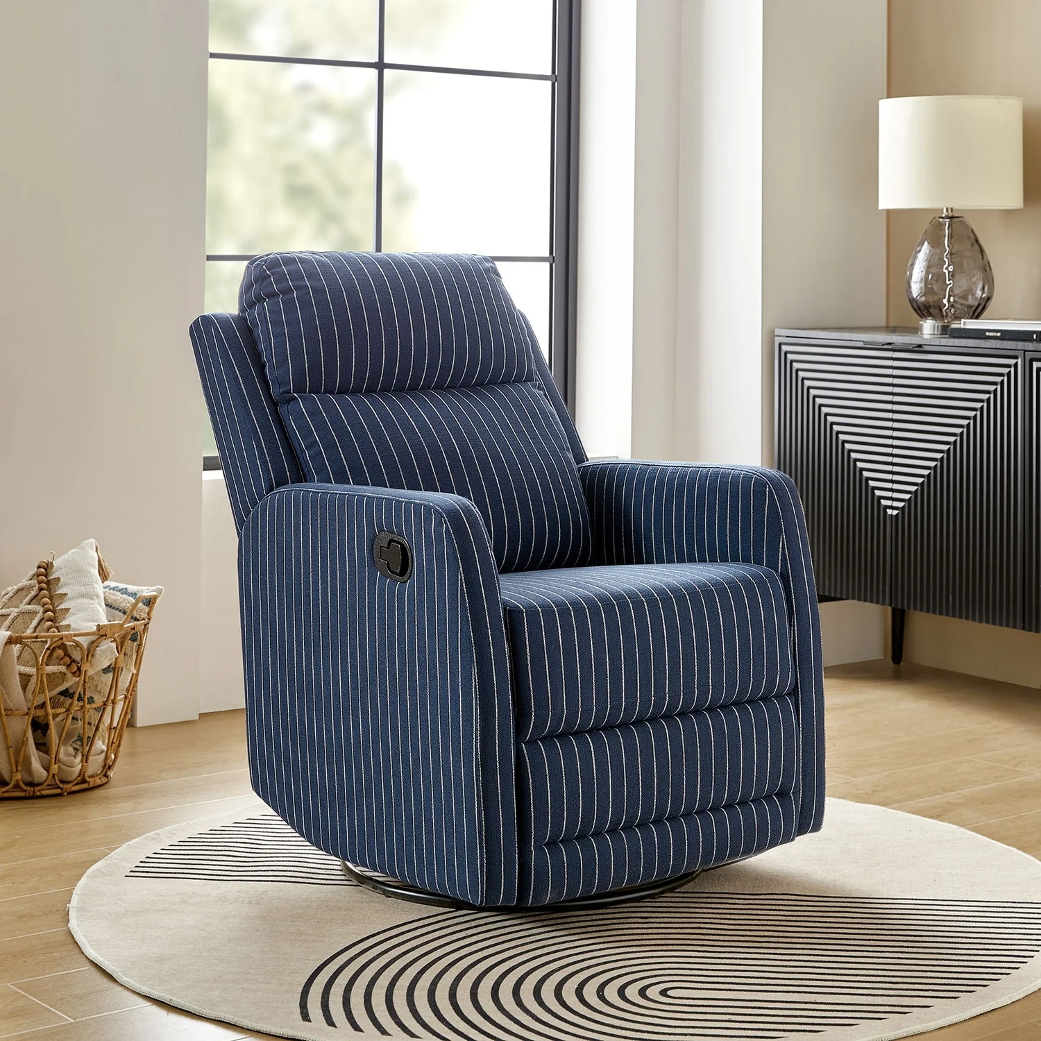 Diana Modern Polyester 360-degree Swivel Rocker Recliner by HULALA HOME