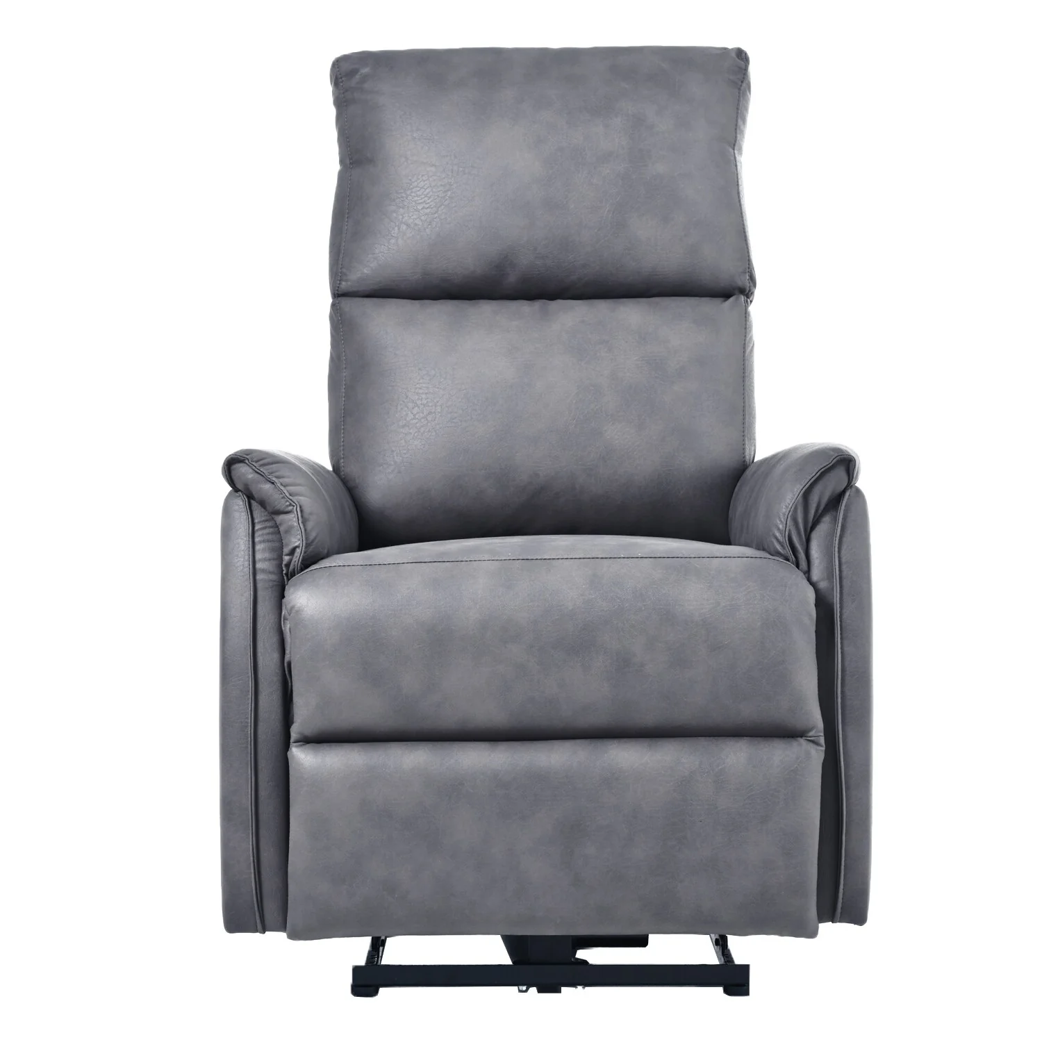 Grey Electric Reclining Chair with USB, Side Control, and Compact Design