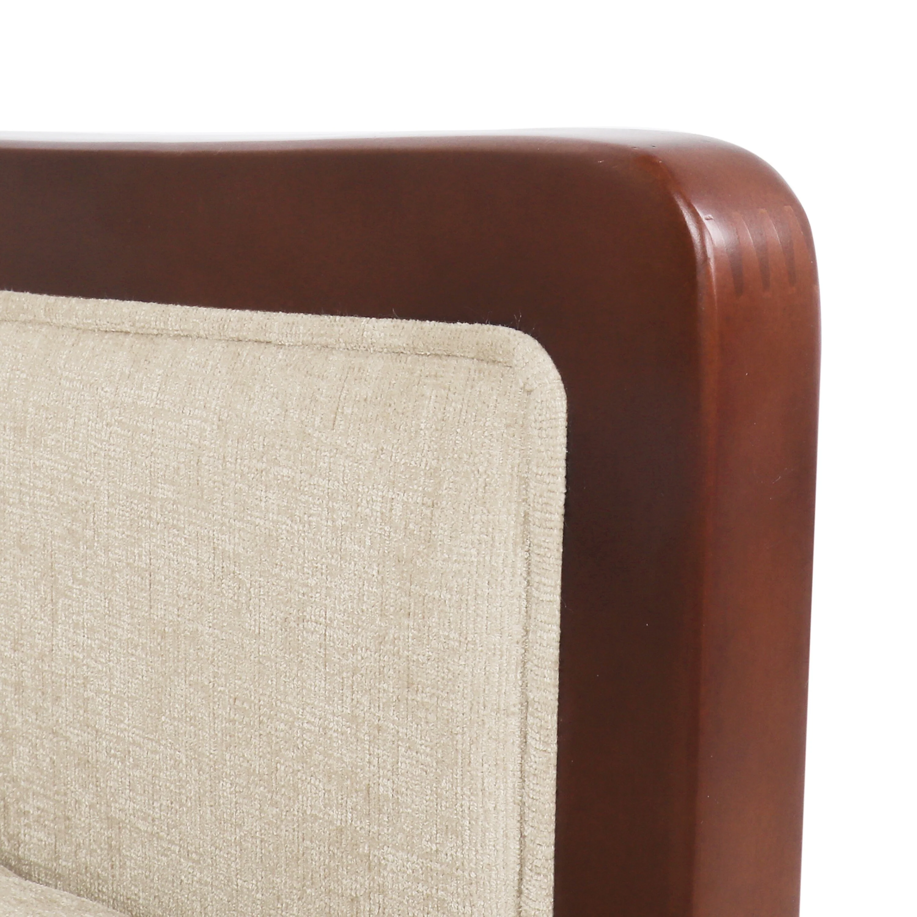 Mid-Century Modern Pushback Recliner with Channel Stitching and Birch Wood Frame