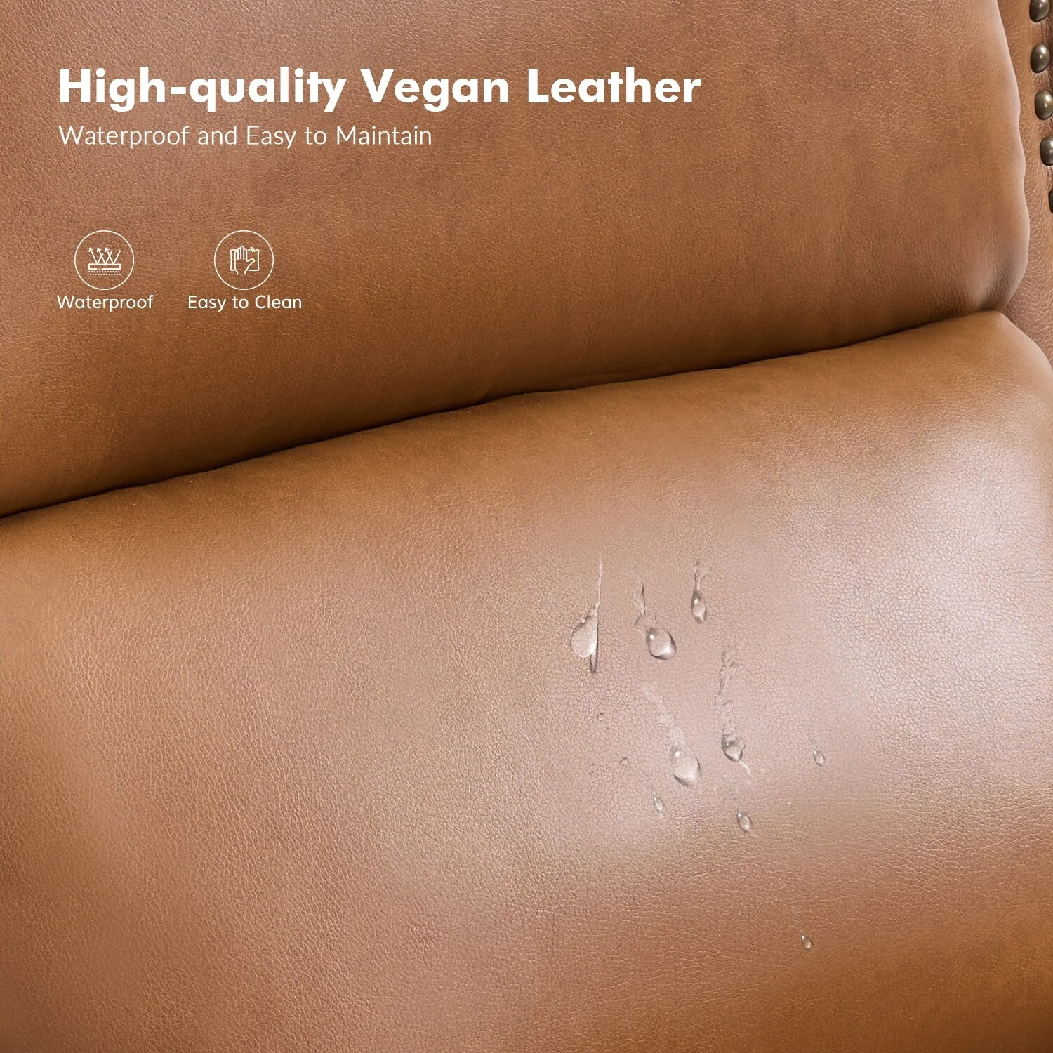 Terri Traditional Vegan Leather Manual Push Back Recliner by HULALA HOME