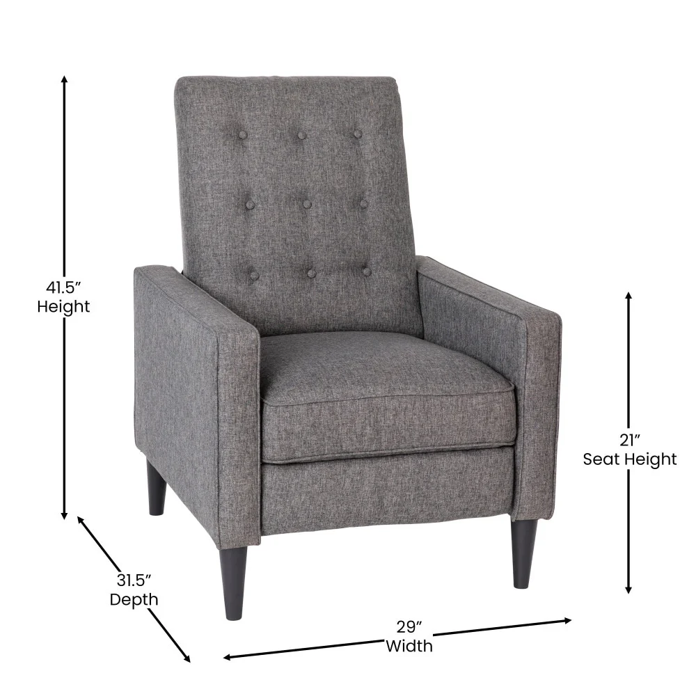 Pushback Recliner with Button Tufted Back