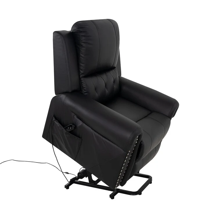 Air Leather Premium Studded Power Lift Recliner Chair with Footrest Reclining Chair with Remote Control
