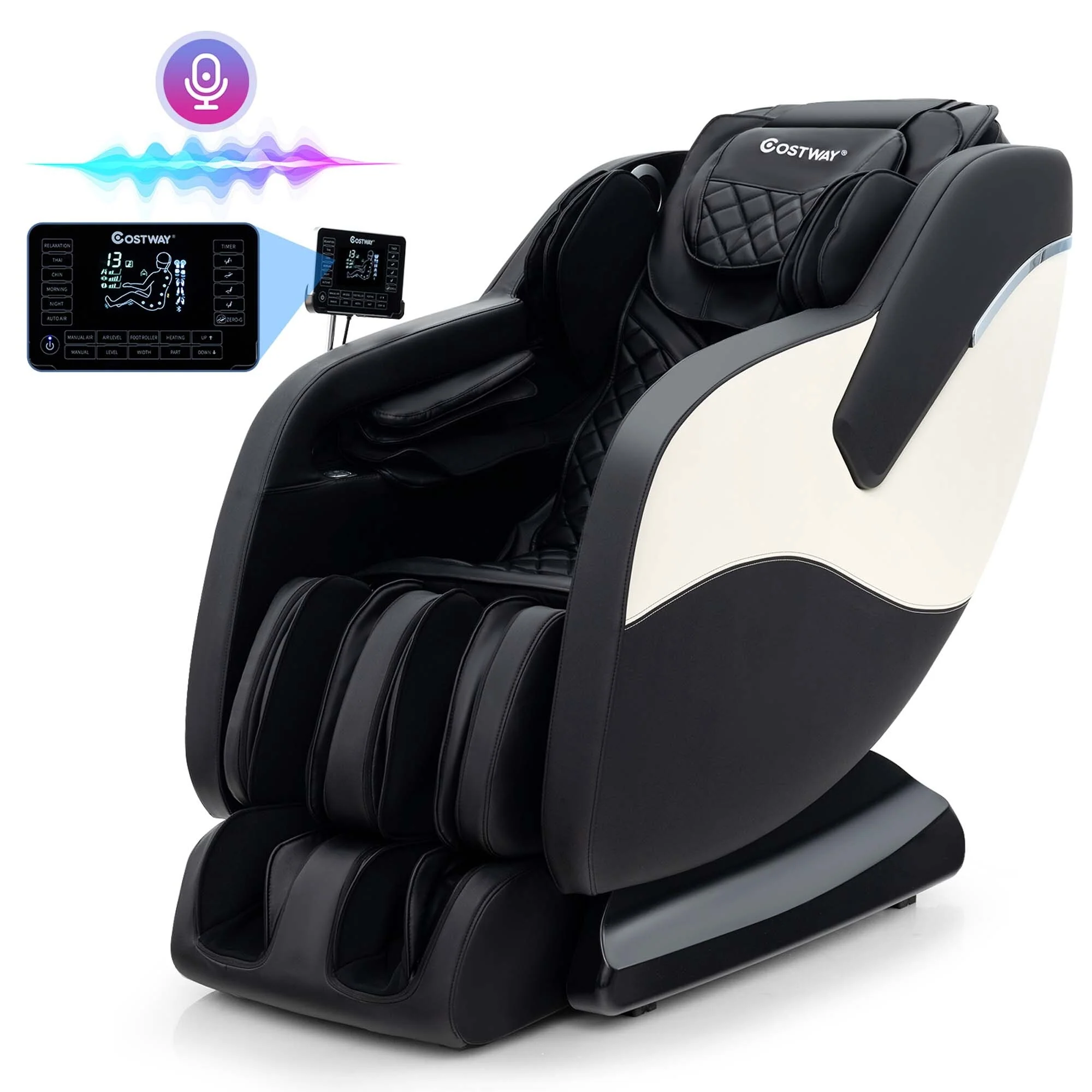 Costway SL Track Zero Gravity Massage Recliner with Thai Stretch Foot