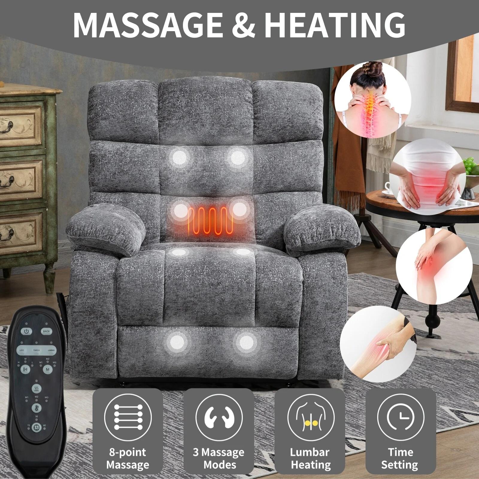 Lift Recliner Chair Heat Massage