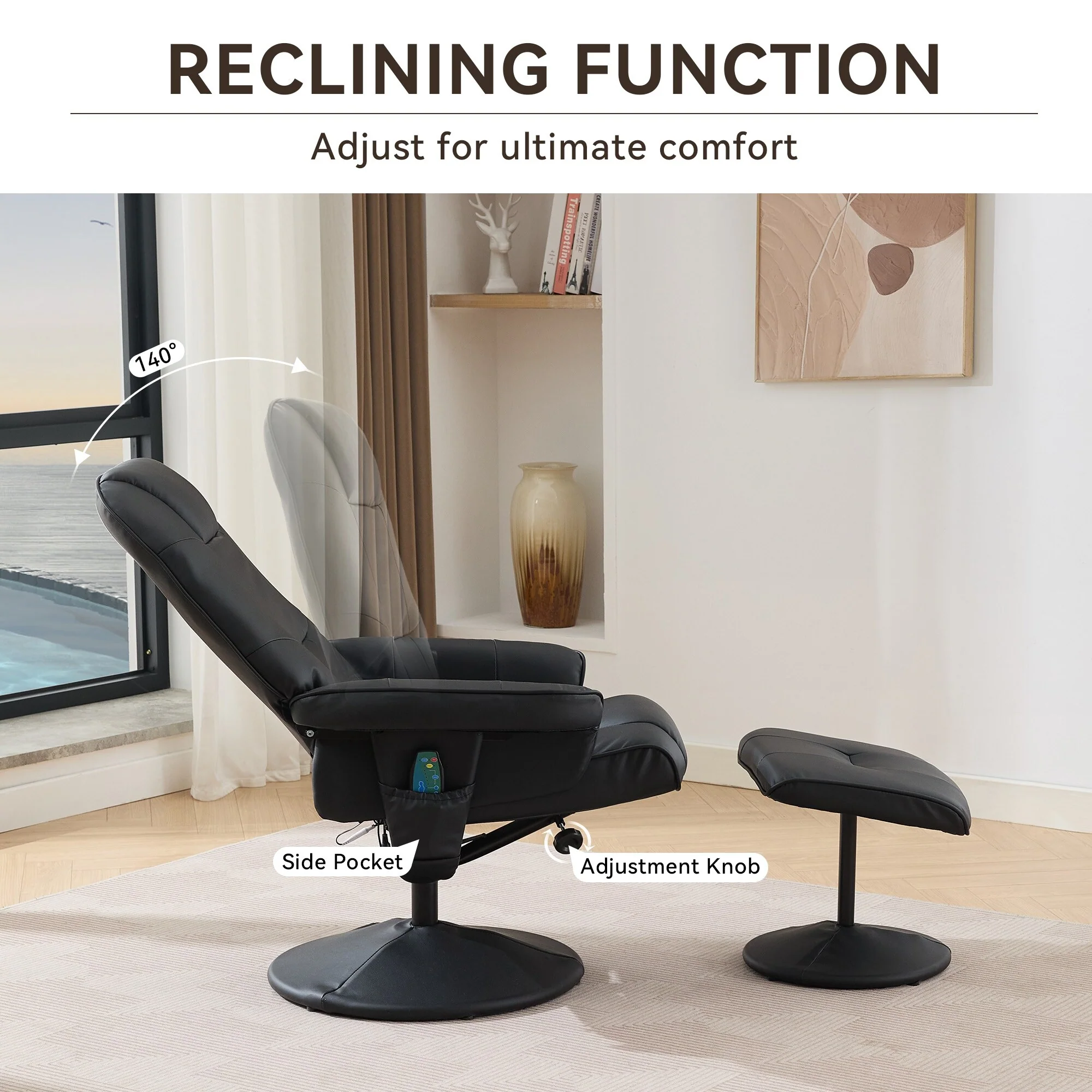 Massage Recliner Chair with Ottoman
