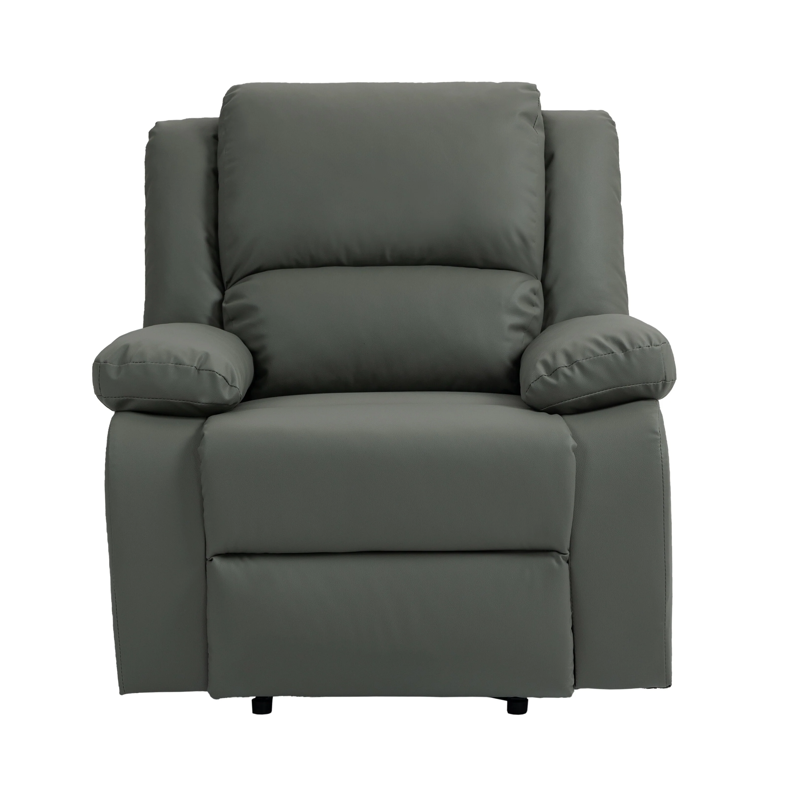 Vegan Leather Upholstered Push Back Manual Recliner Chair