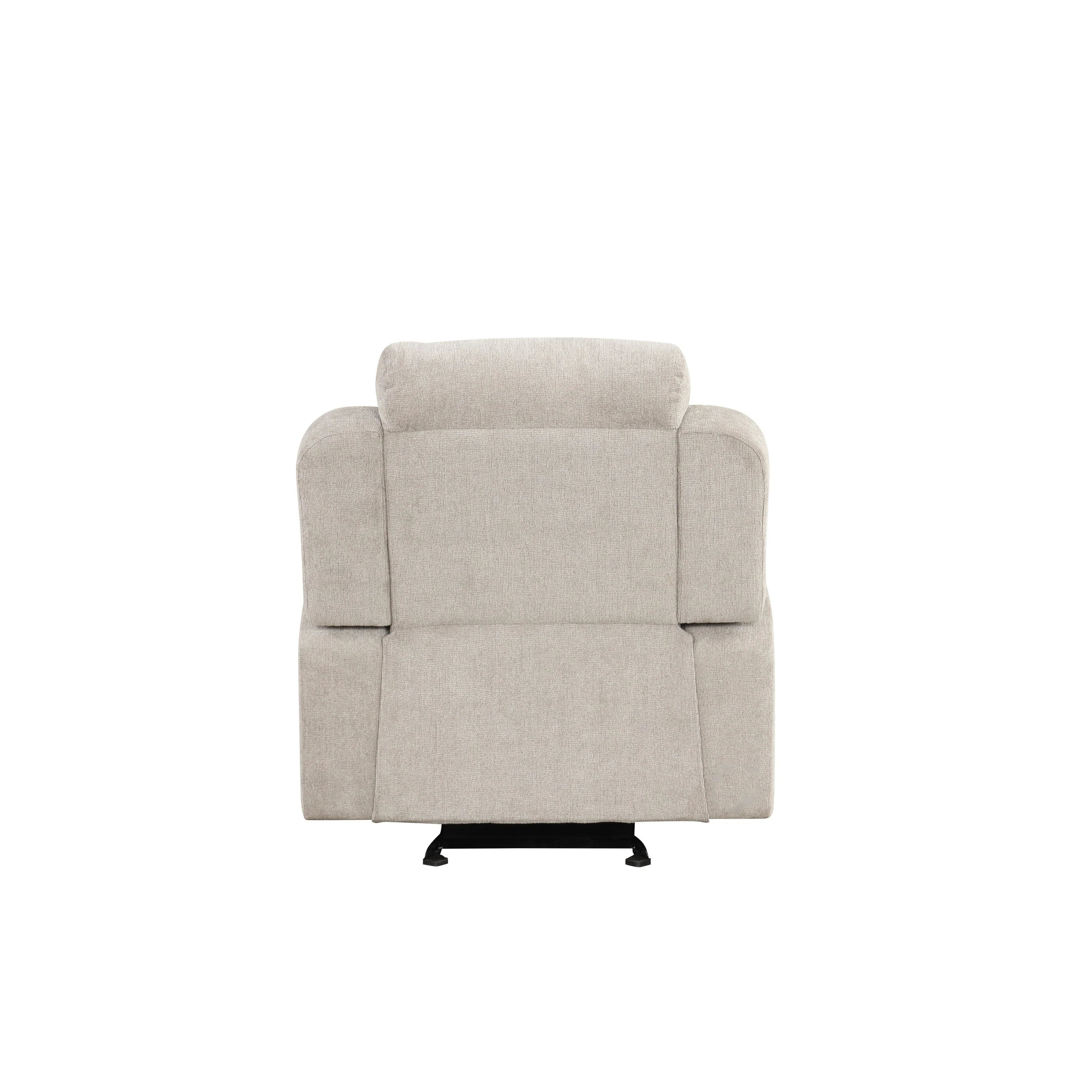Light Gray Chenille Motion Glider Recliner