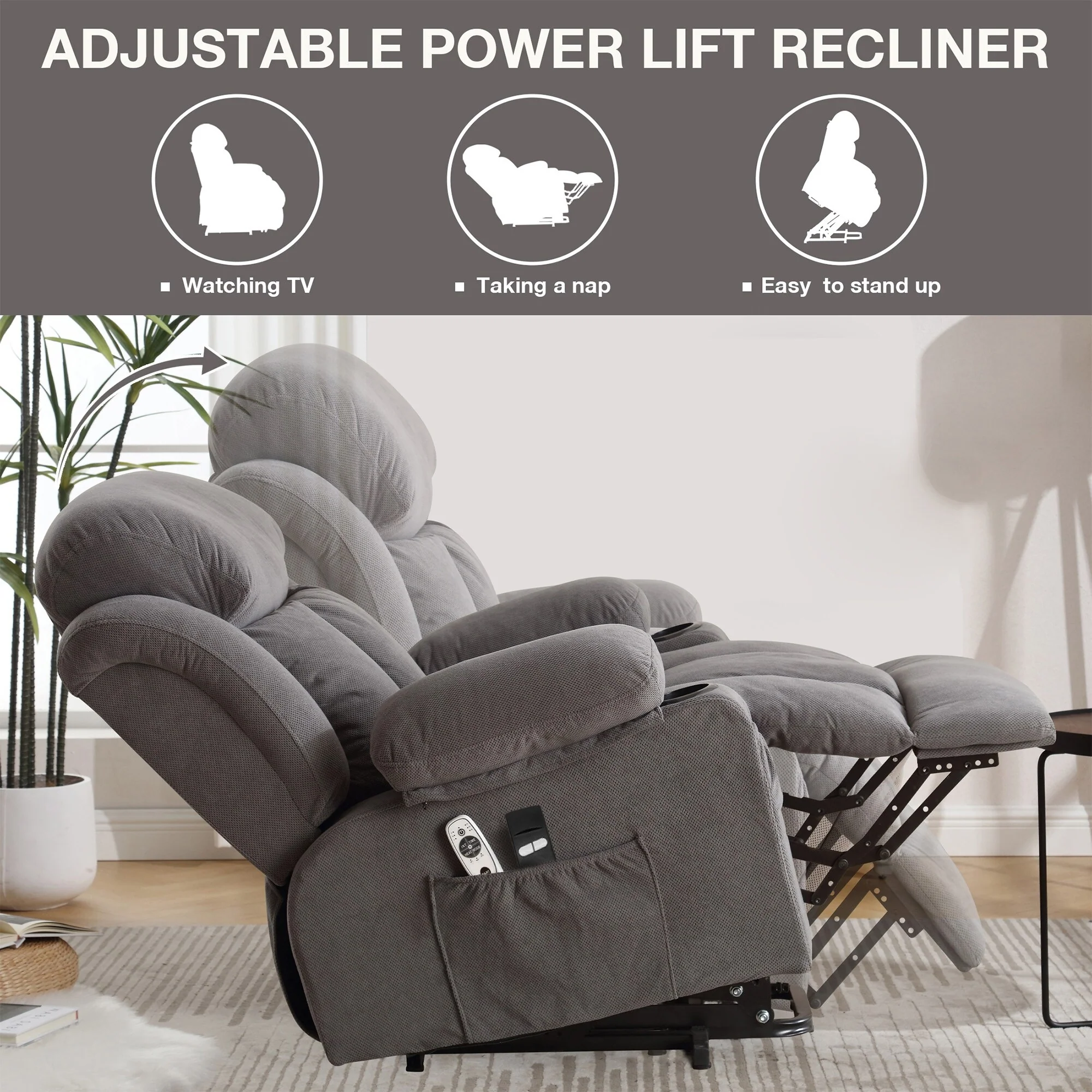 Power Lift Recliner Chair with Heat and Massage