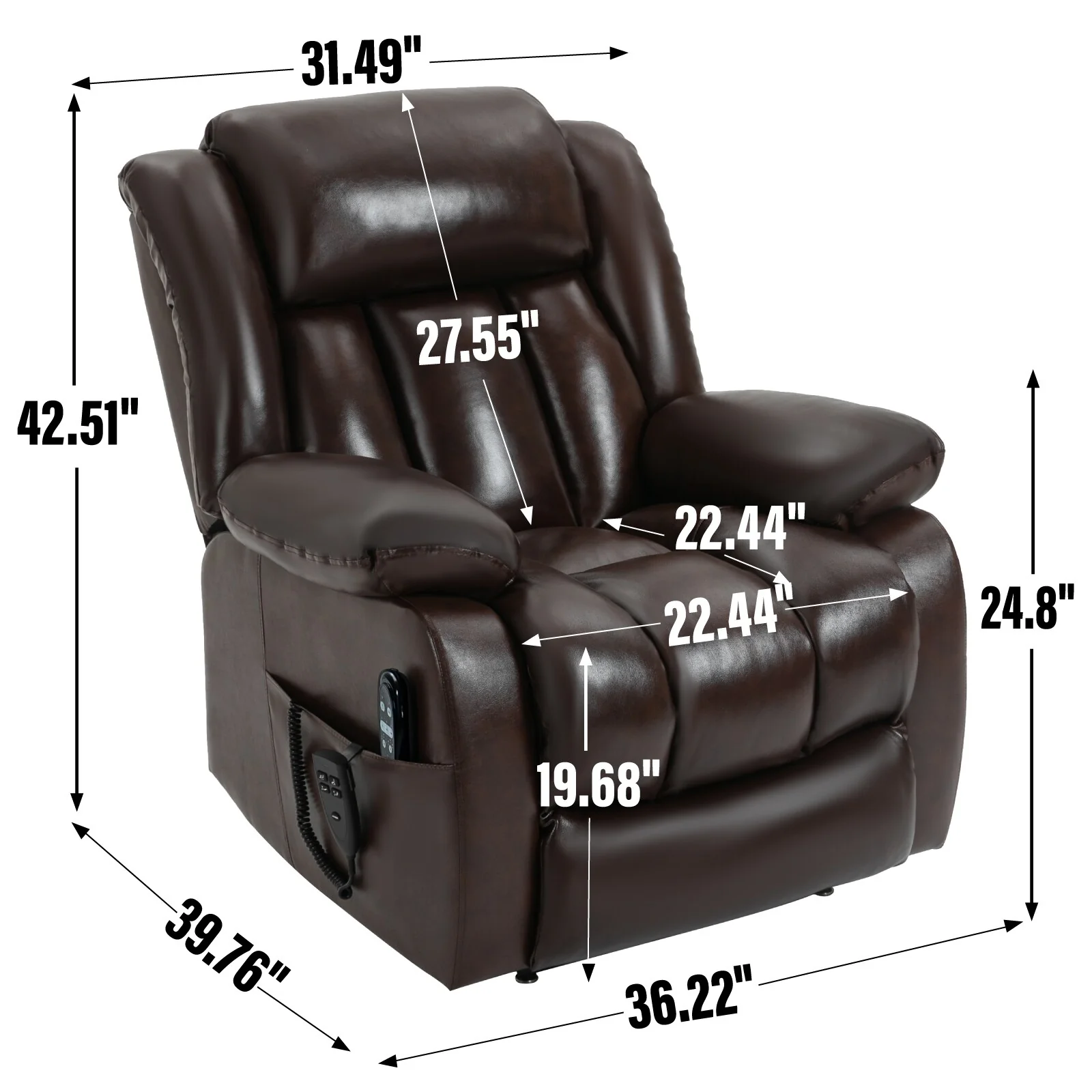Power Lift Recliner Chair with 8-Point Vibration Massage