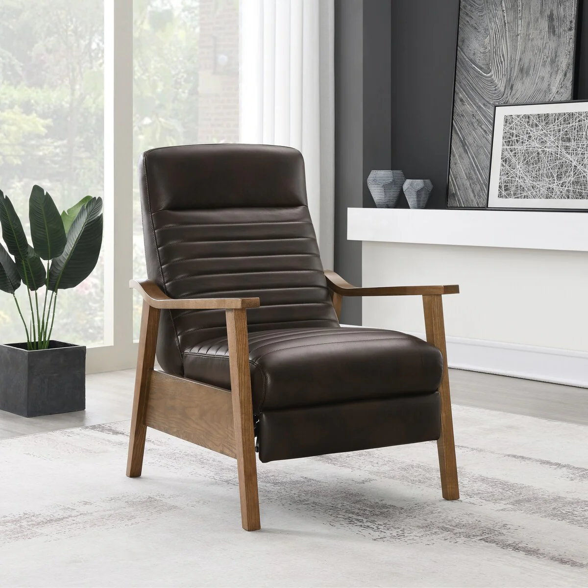 Armando Wood Arm Push Back Recliner by Greyson Living