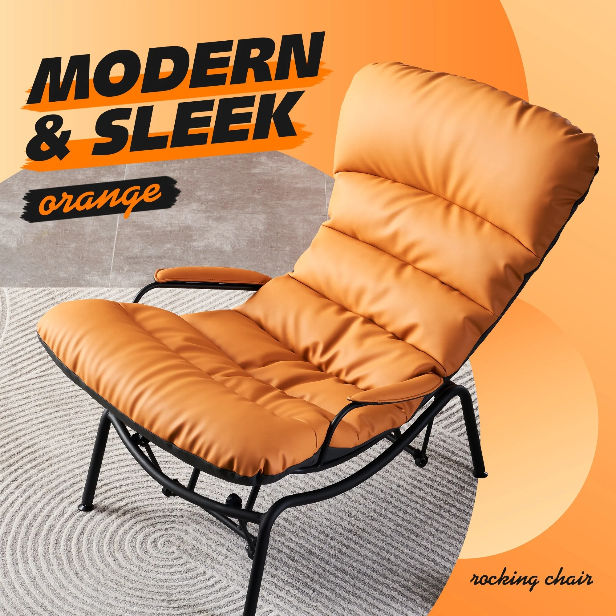 OVIOS Living Room Accent Chair Rocking Recliner Chair with Ottoman