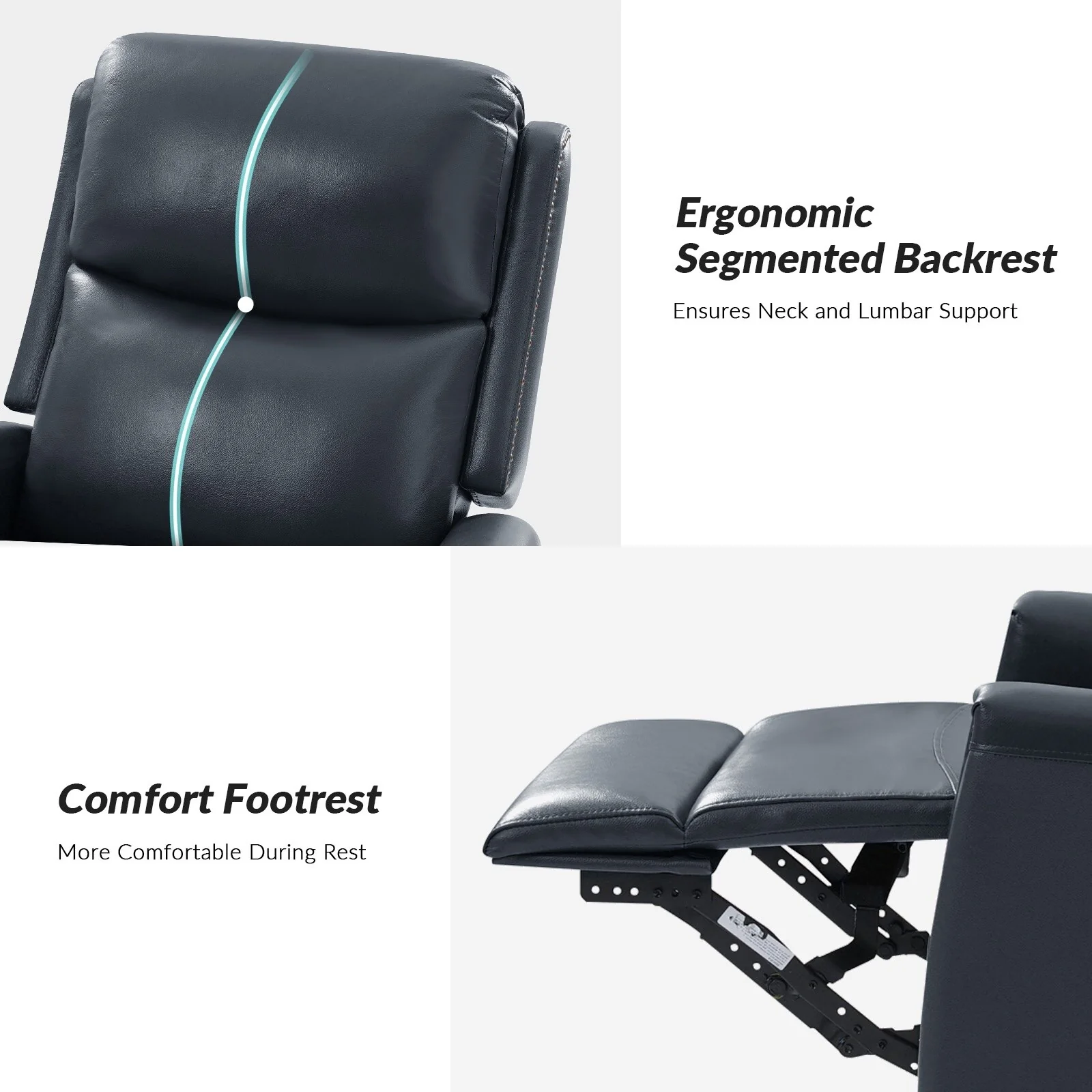 Fiacro 30.31Wide Modern Genuine Leather Wingback Swivel Rocker Recliner with Nailhead Trims