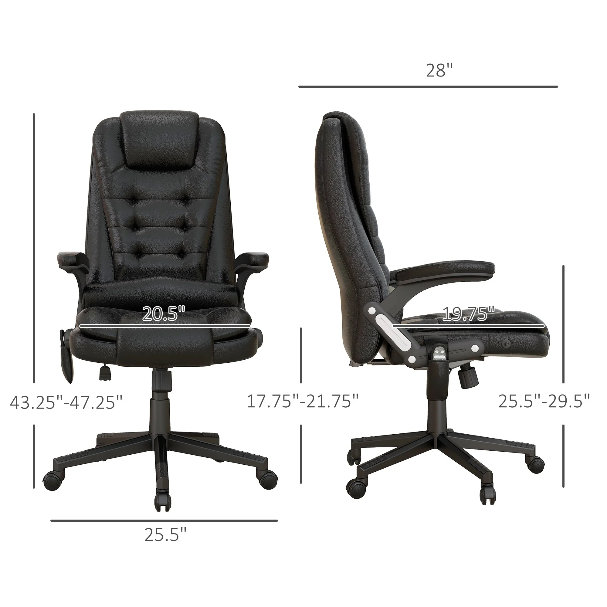 HOMCOM High Back Vibration Massage Office Chair with 6 Vibration Points, Beige