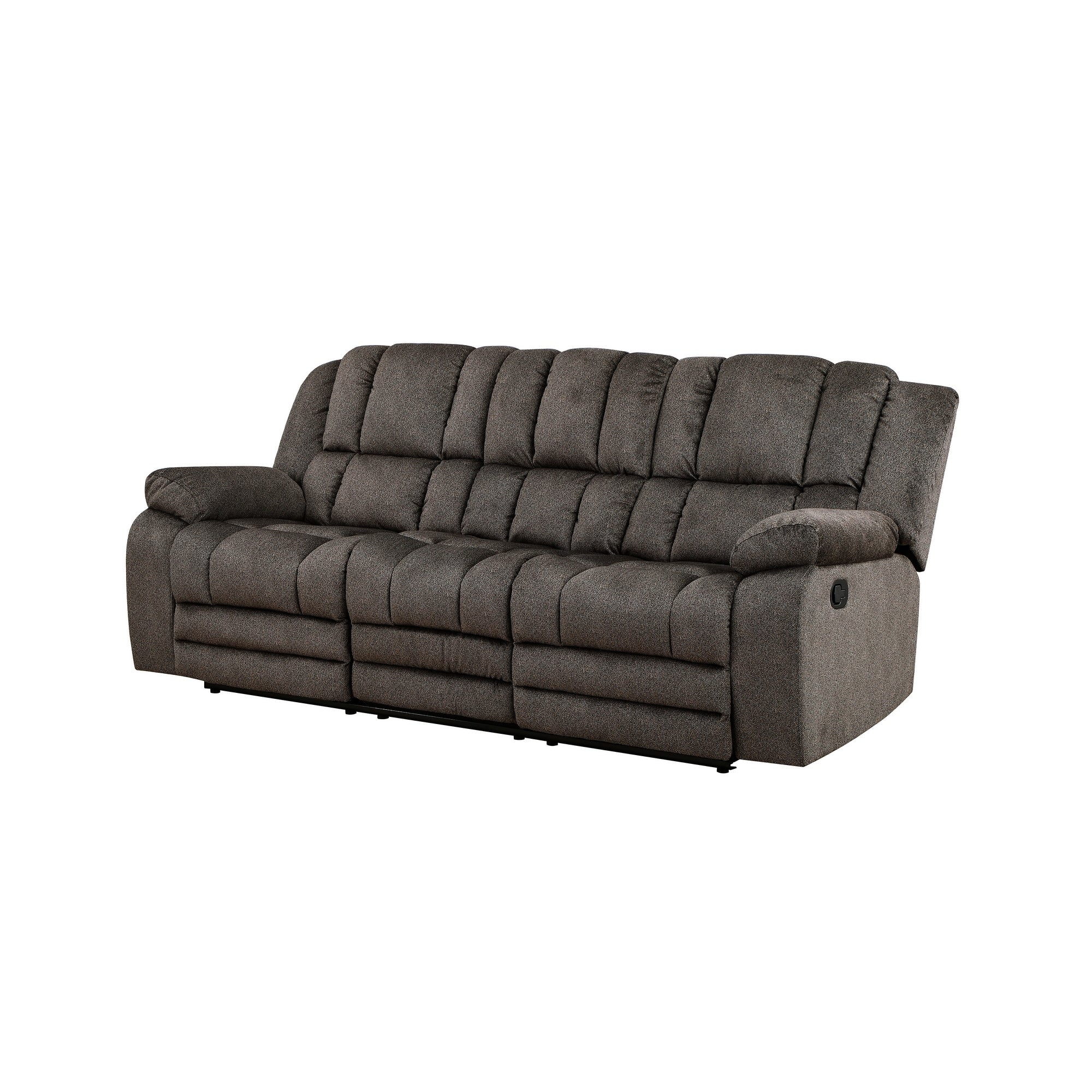 Porter Designs Knox Transitional Microfiber Manual Reclining Sofa, Gray
