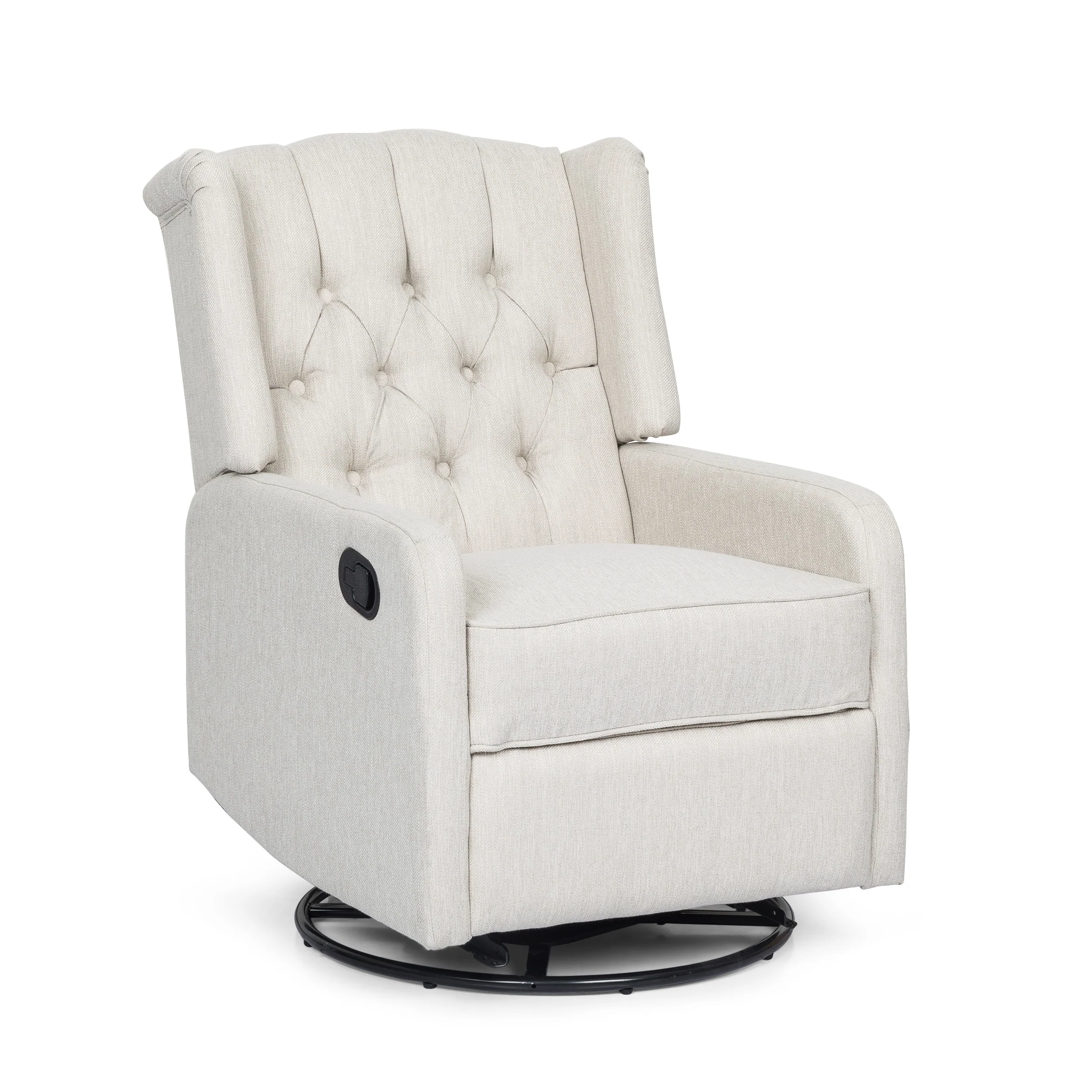 Mohaven Contemporary Tufted Wingback Swivel Recliner by Christopher Knight Home