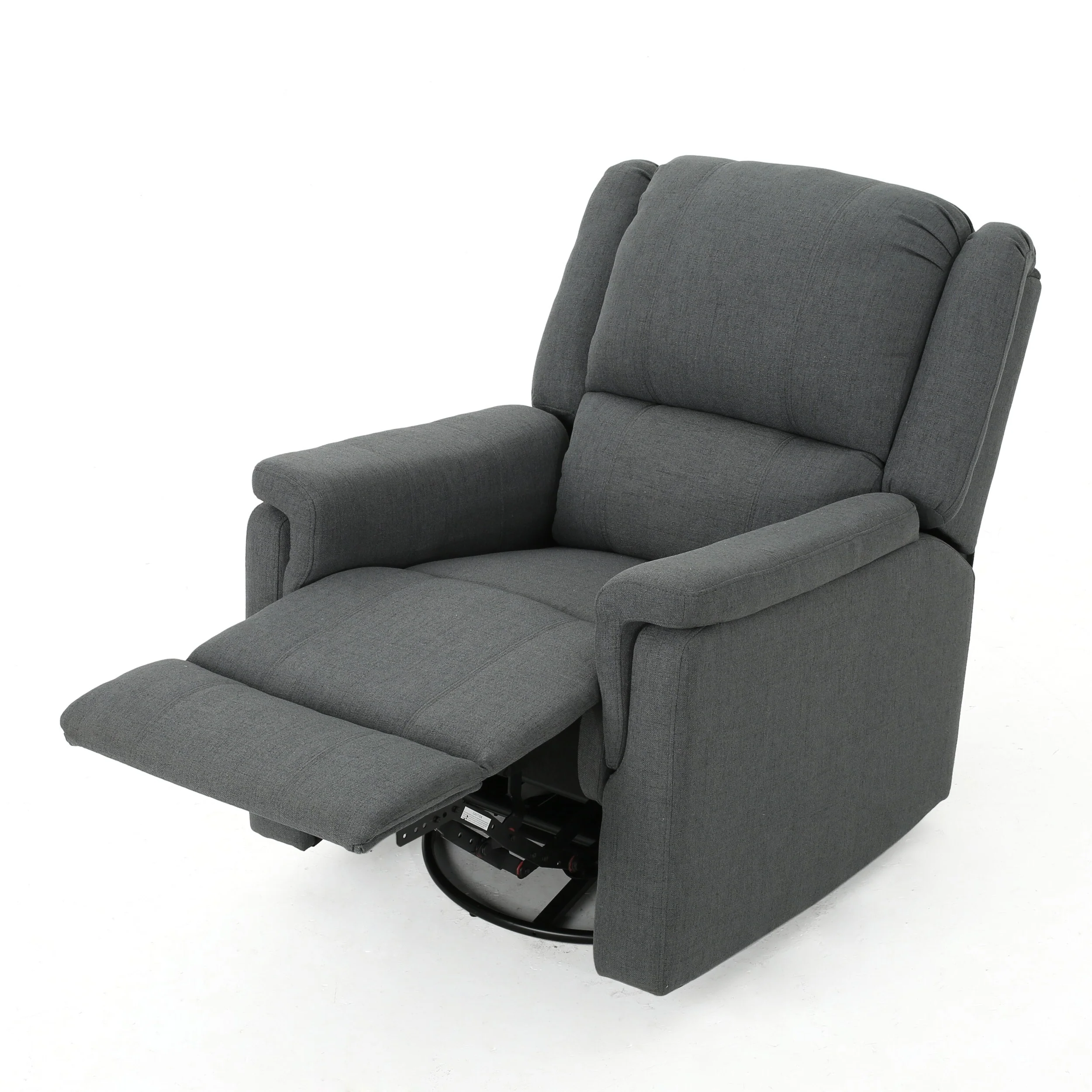 Roomfitters Fabric Glider Recliner with Swivel, Manual Reclining Chair