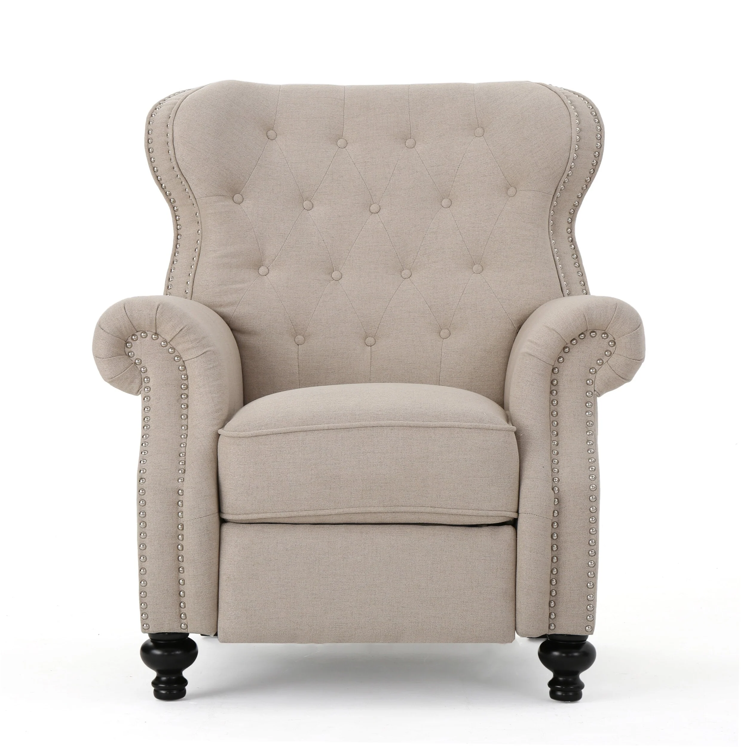Diamond?Stitch Tufted Recliner Chair with Nailhead Trim