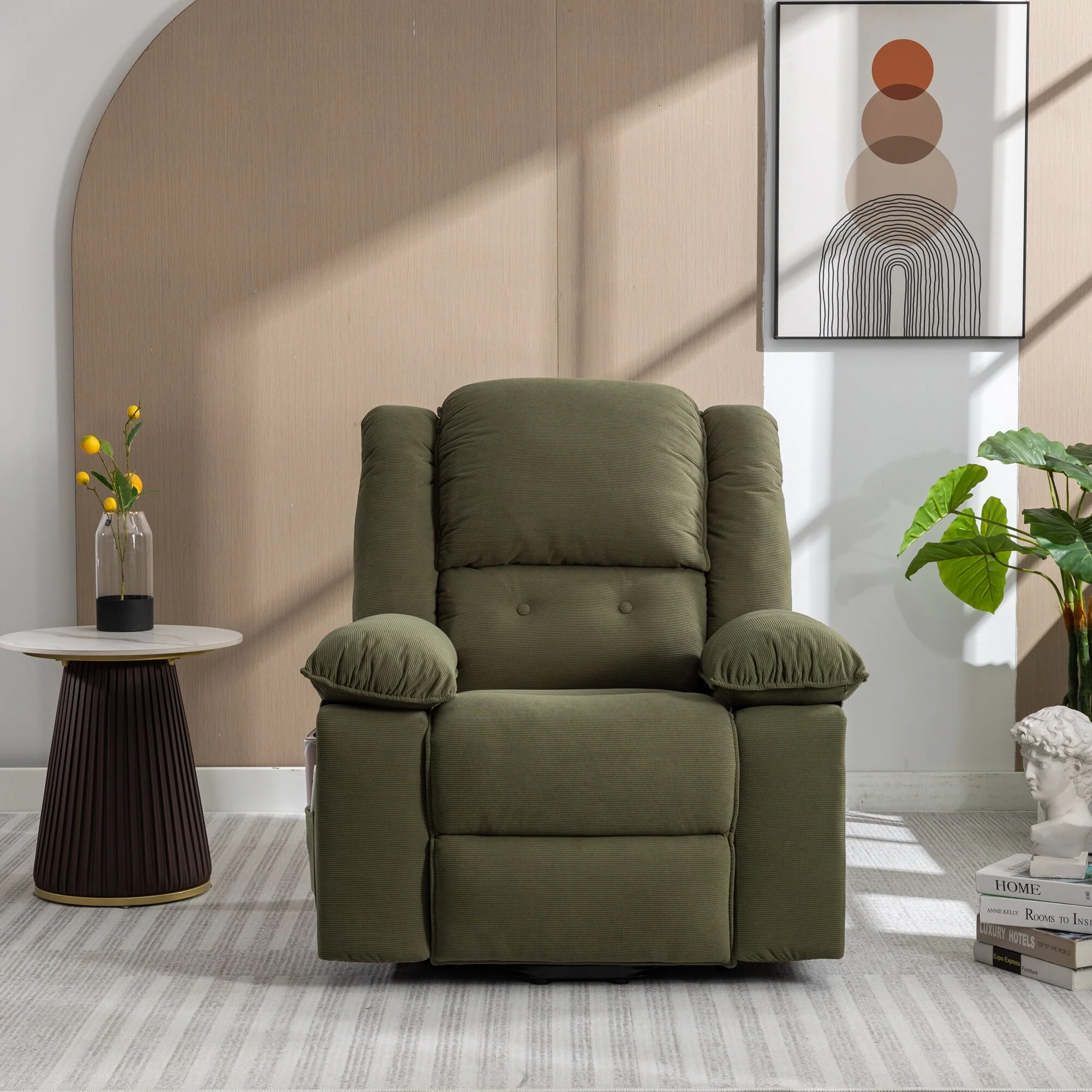 Beige Power Lift Recliner Chair for Elderly with Massage, Heating, Adjustable Recline, Side Pockets and Infinite Positions