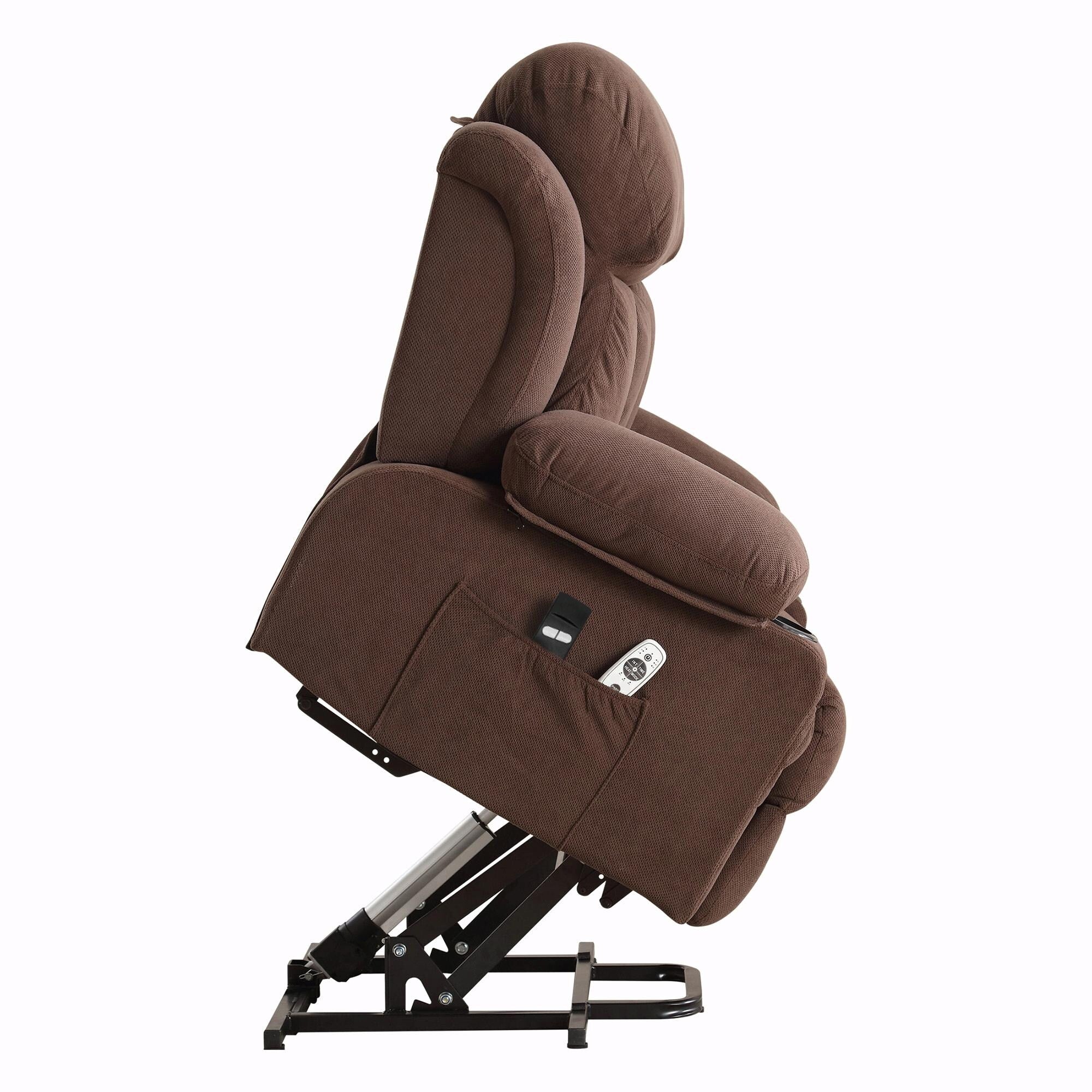 Power Lift Recliner Chair with Heat and Massage, Electric Fabric Recliner Chair