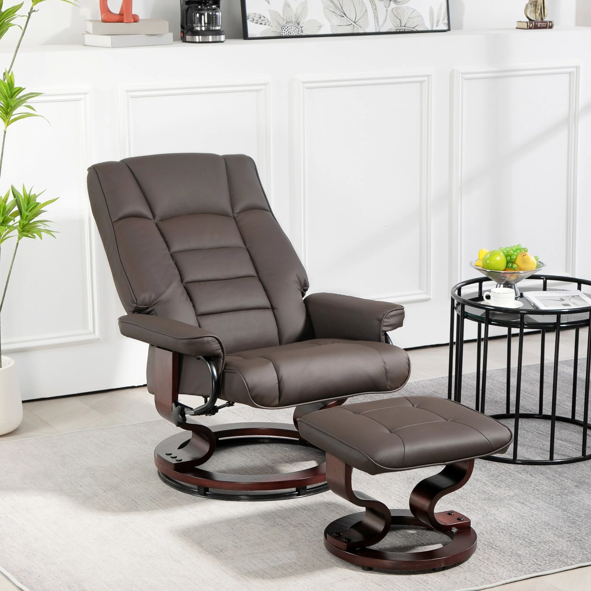 Swivel Recliner Chair and Ottoman