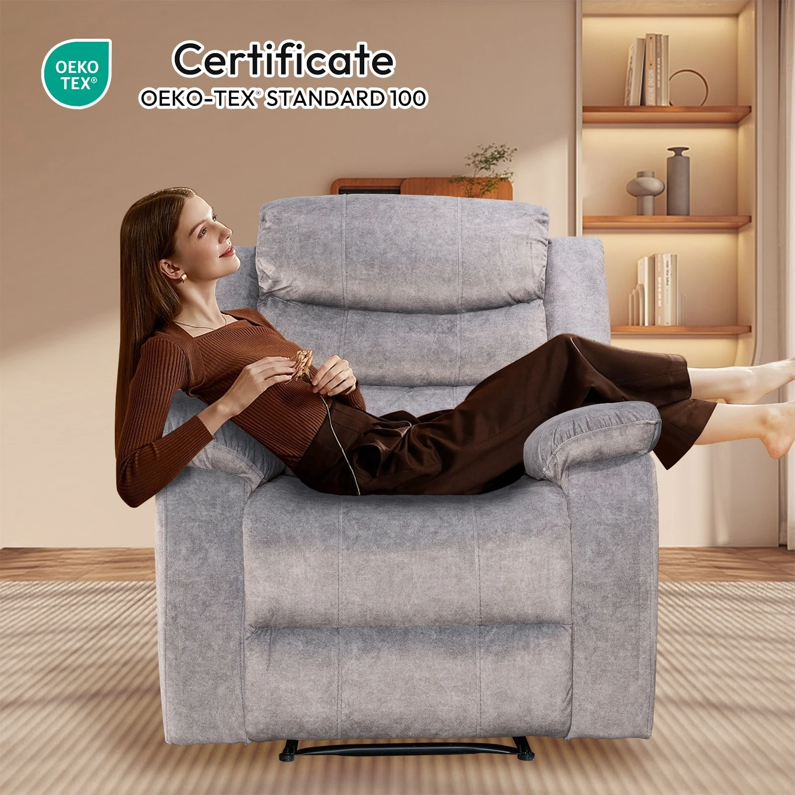 Super Soft Manual Heated and Massage Recliner Chair