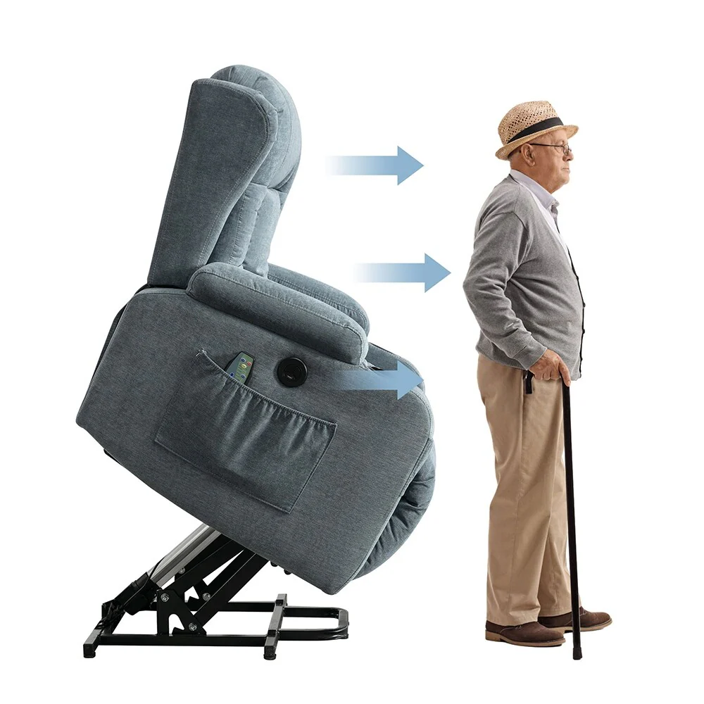 Modern Power Lift Recliner Chair w/Massage  Heat, Infinite Position