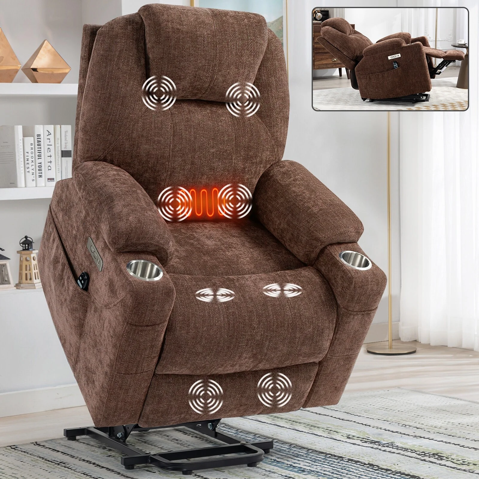 Chenille Power Lift Recliner Chair