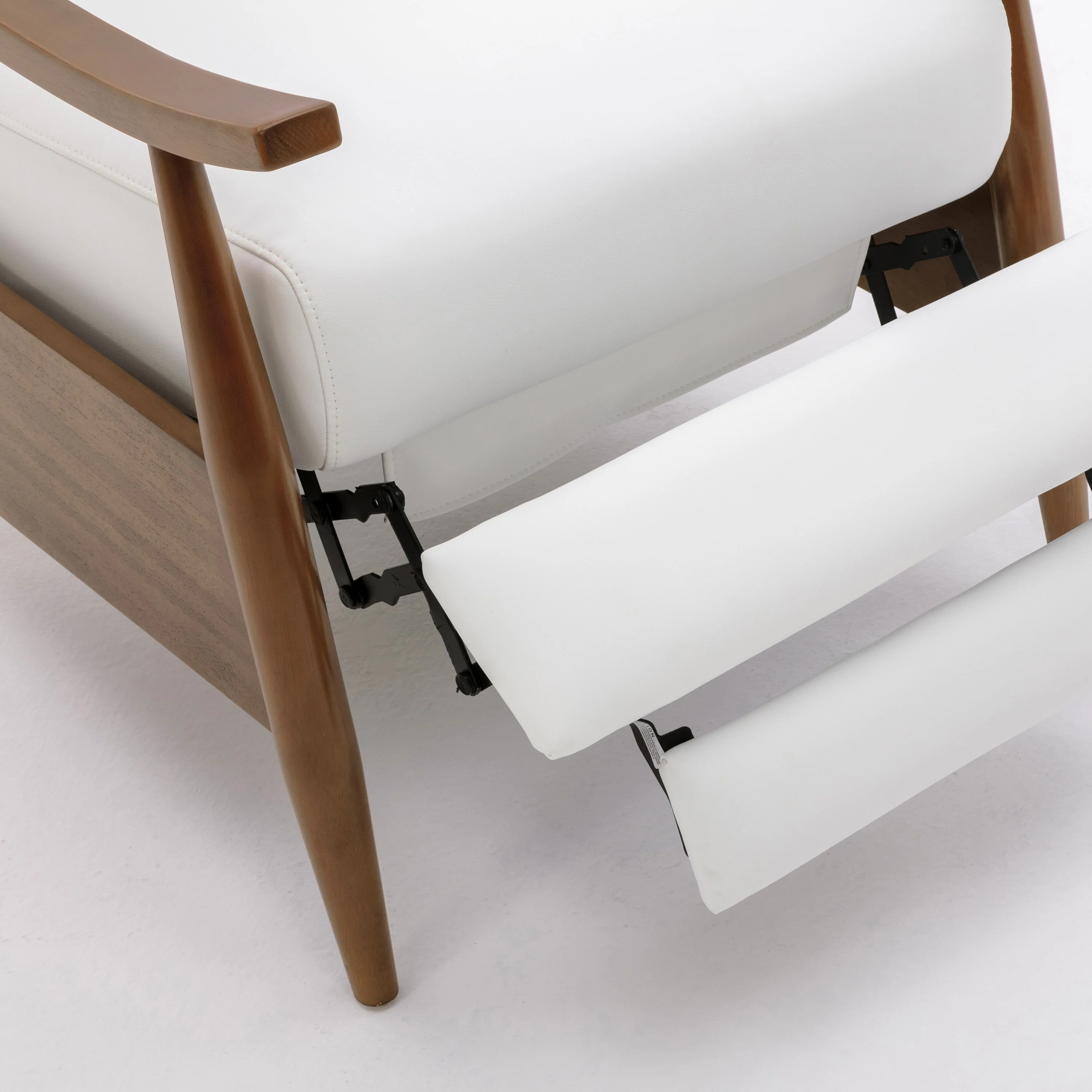 Sarasota Wood Arm Push Back Recliner - Milky