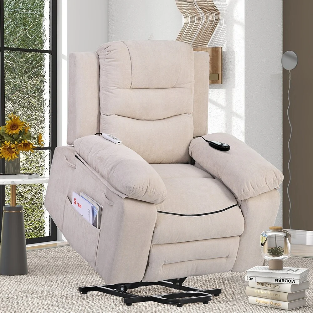 Power Lift Recliner Chair with Heat Massage and Storage Pocket