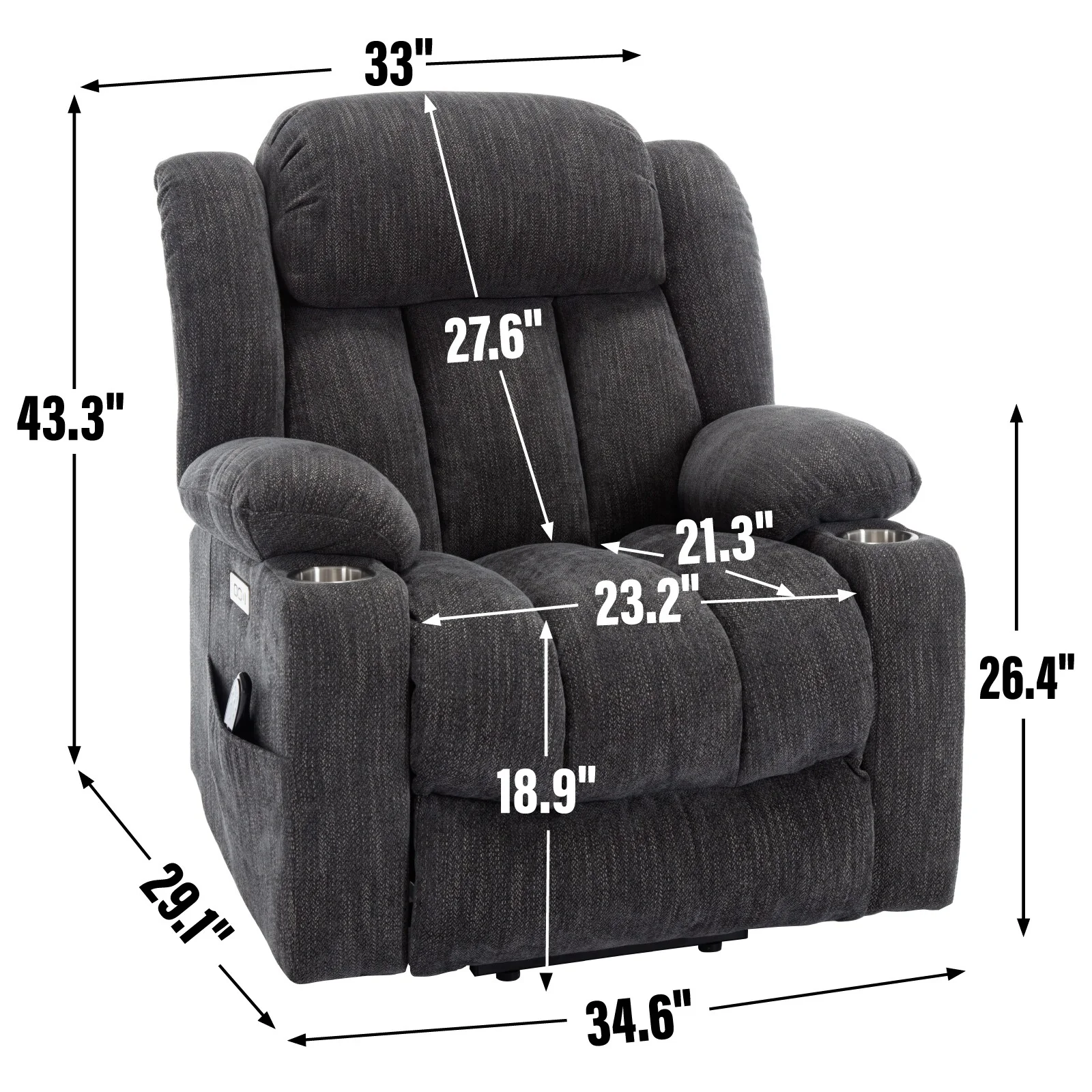 Chenille Power Lift Recliner Chair