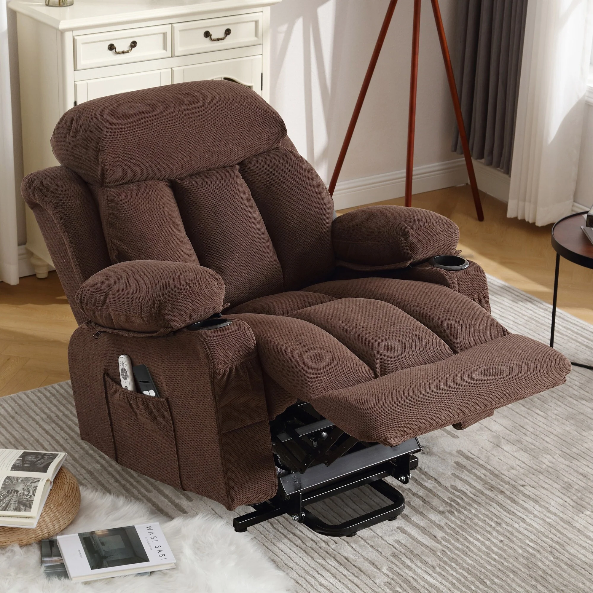 Electric Recliner Chair with Massage, Heat, USB & Cup Holders