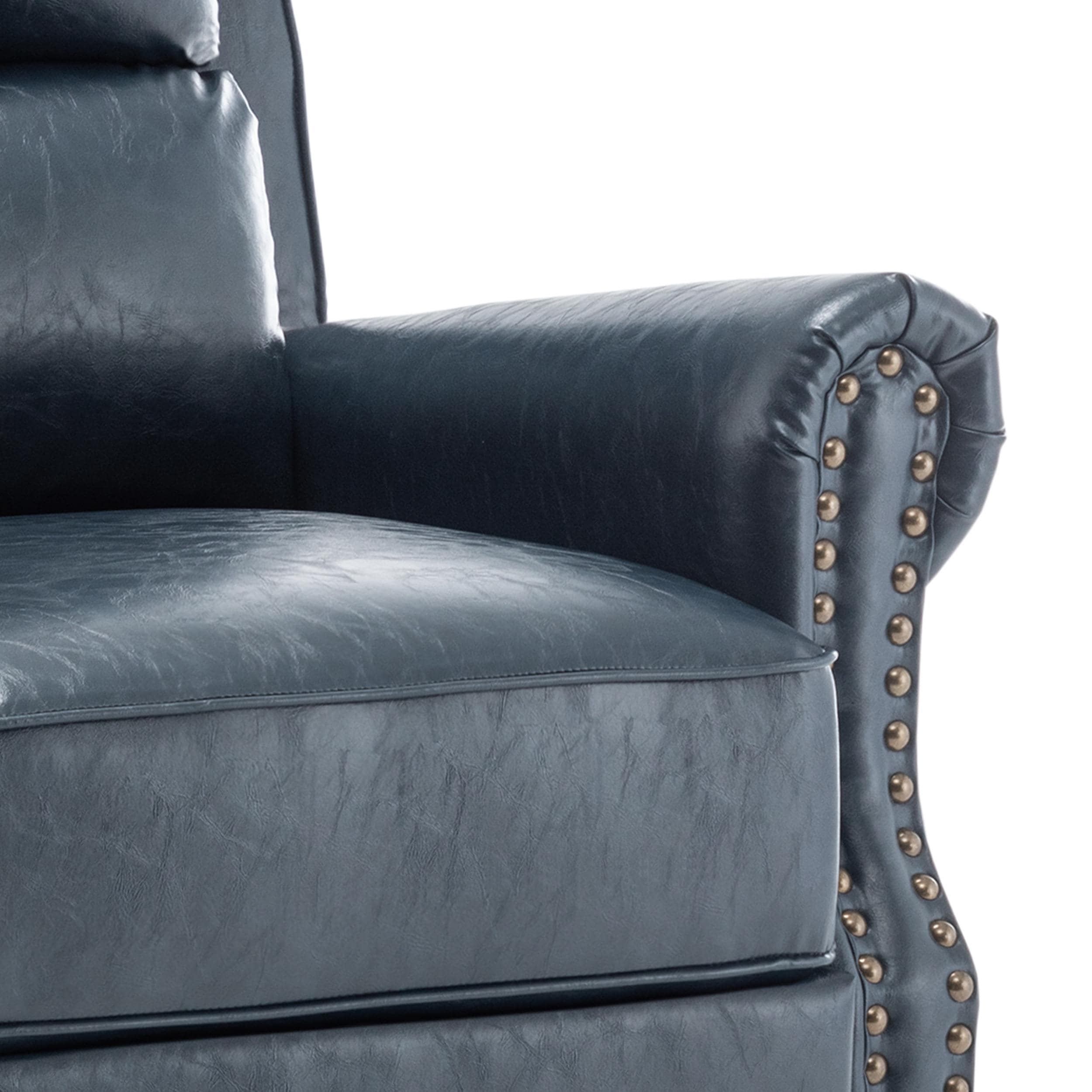 2 Set Nail-head Padded Seat Pushback Recliner Chair