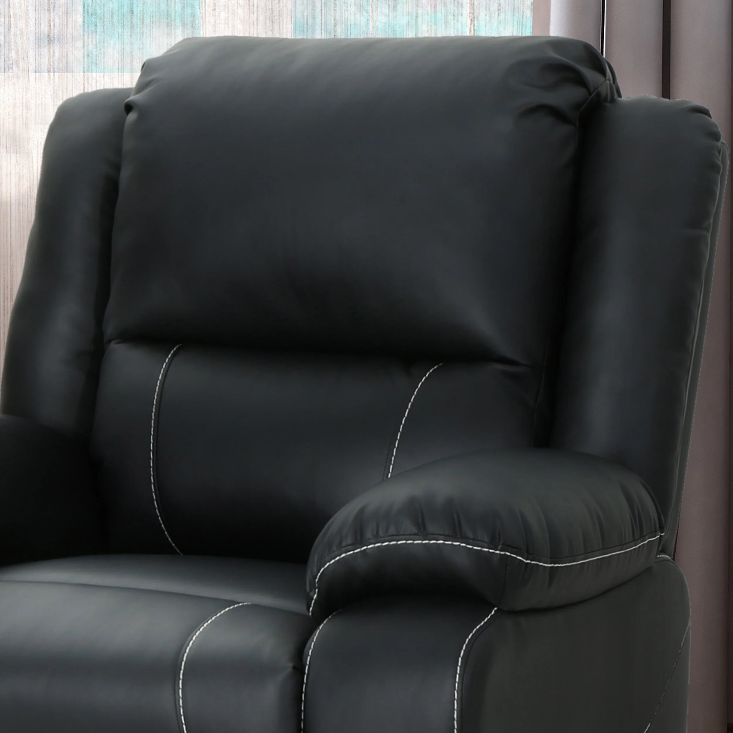 39 Wide Faux Leather Manual Swivel Standard Recliner