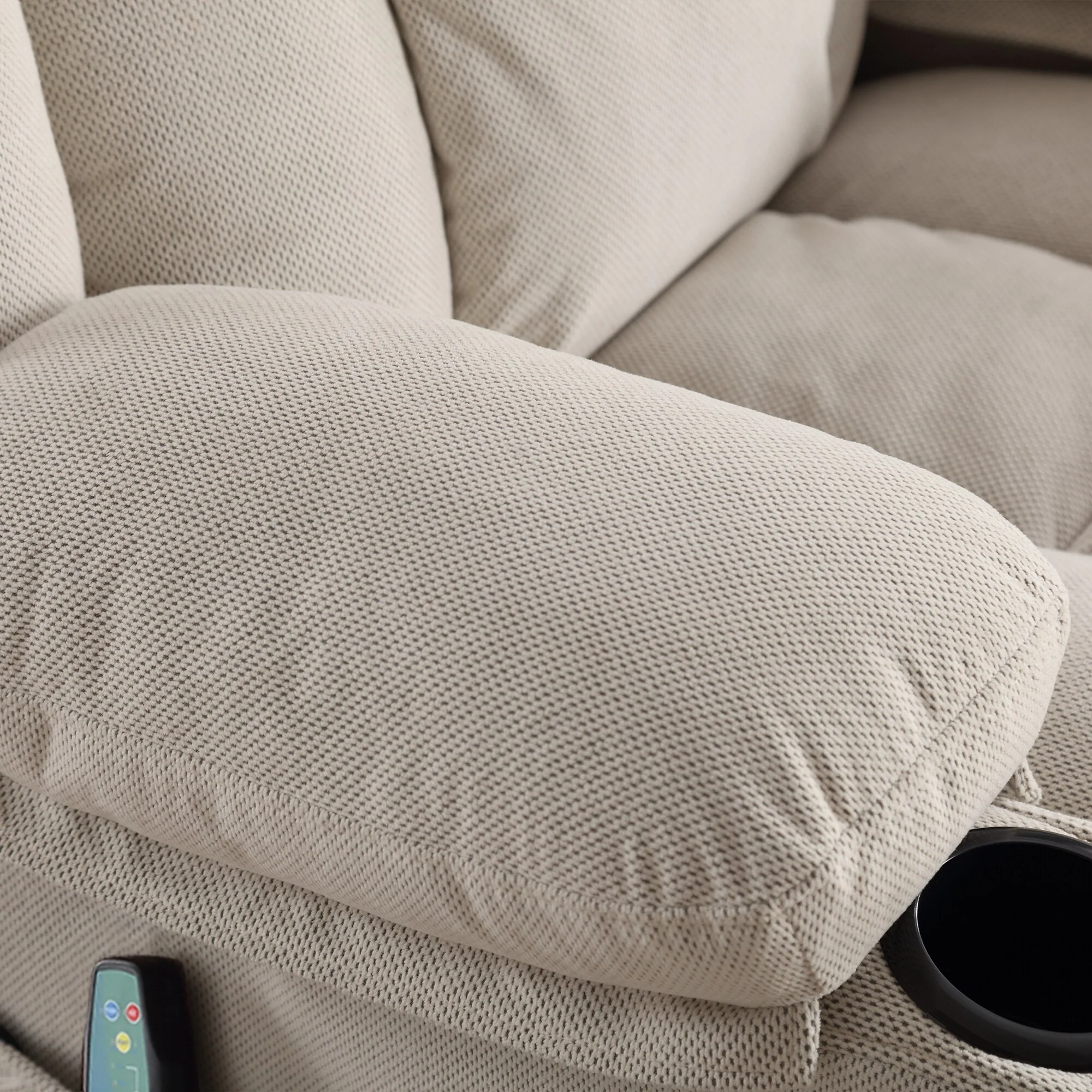 Dotted Velvet Massage Heated Manual Recliner Chair w/360�� Swivel Base