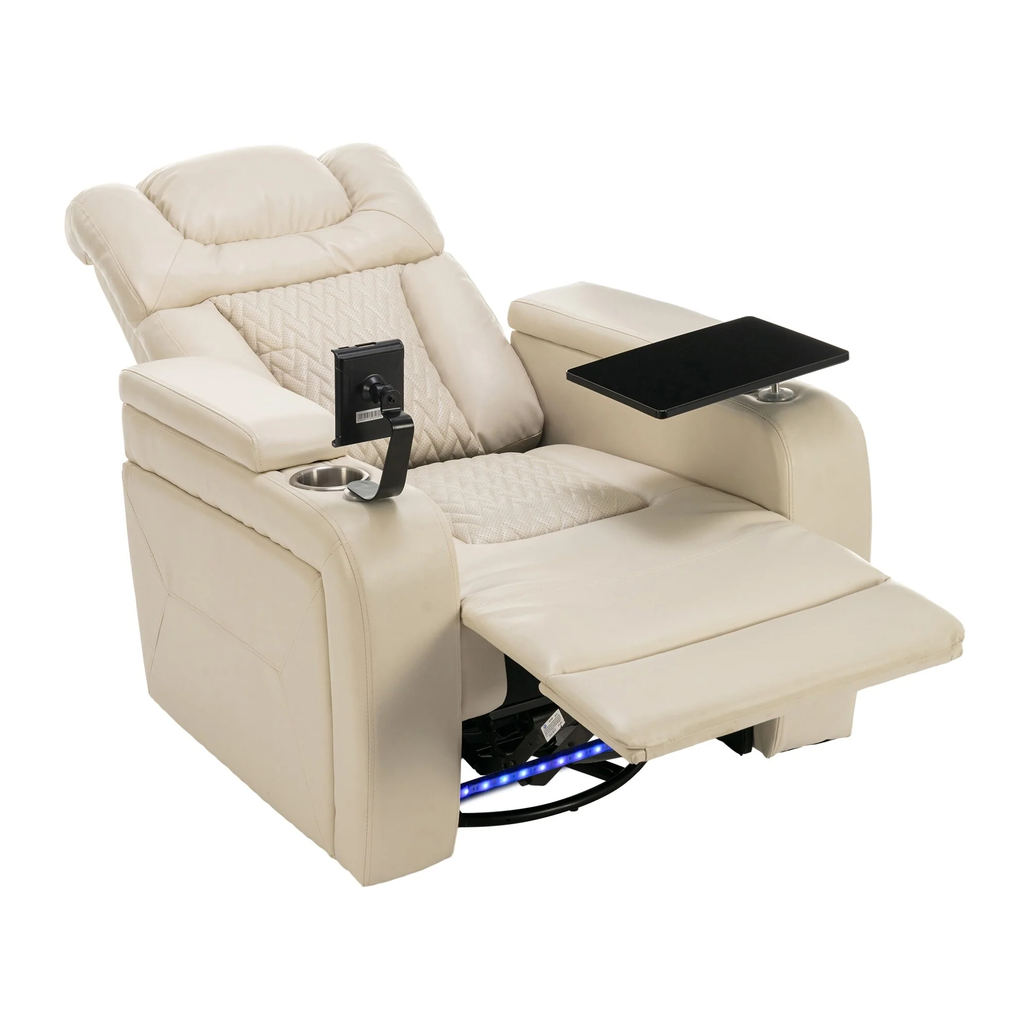 Power Recliner Chair with 270�� Swivel, Tray, USB & Cup Holders