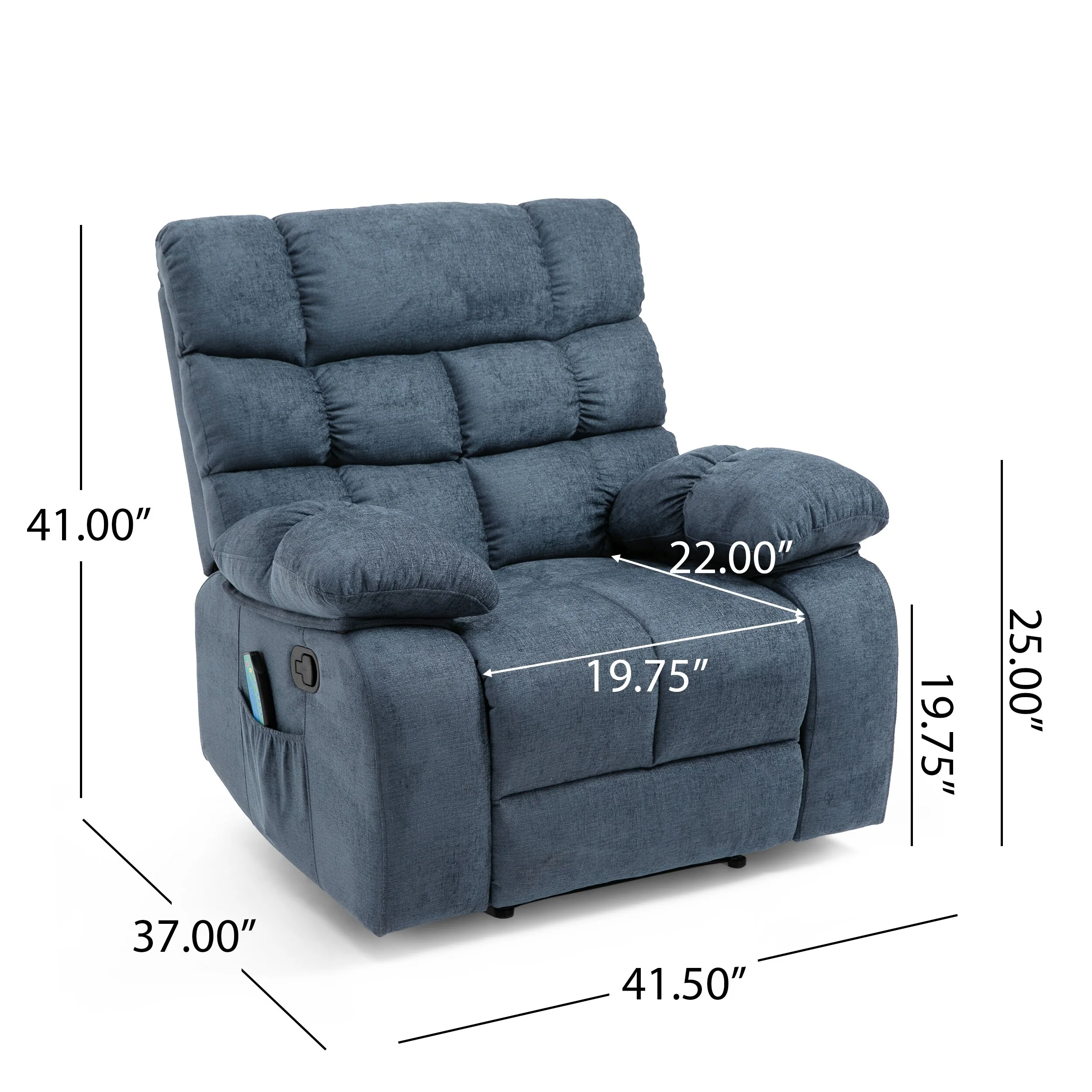 Modern Massage Recliner Chair with Pillow Tufting & Manual Recline