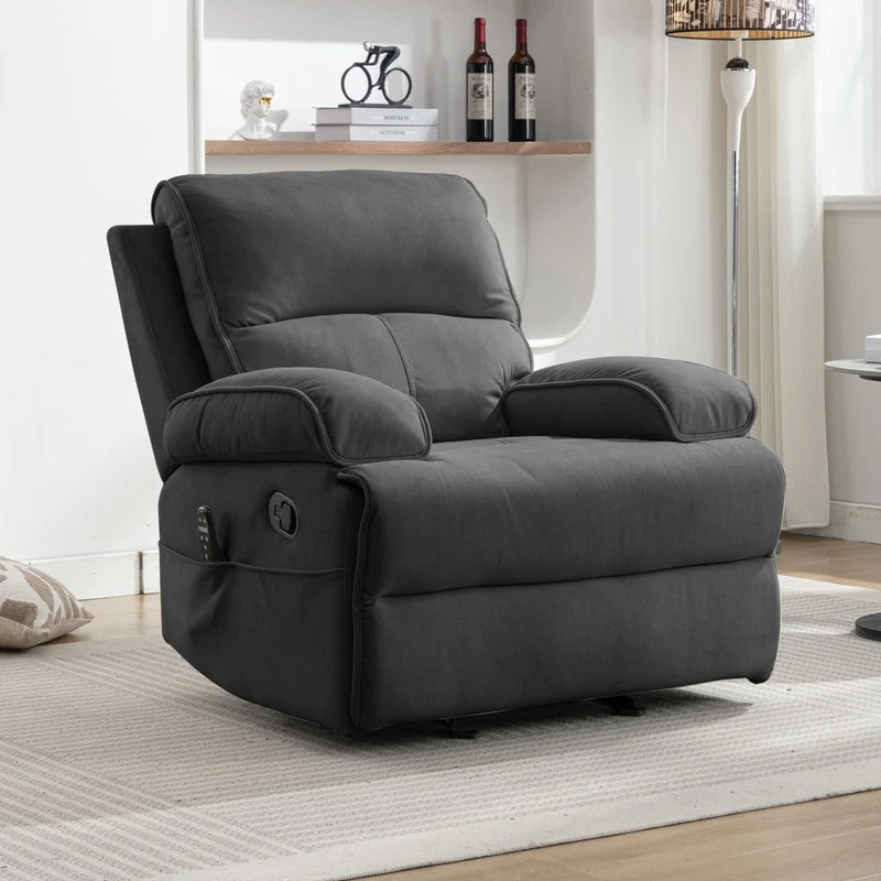Mixoy Reclining Sofa Chair,Baby Velour Fabric Lazy Sofa Lift Oversized Massage Chair with Heat Vibration Function