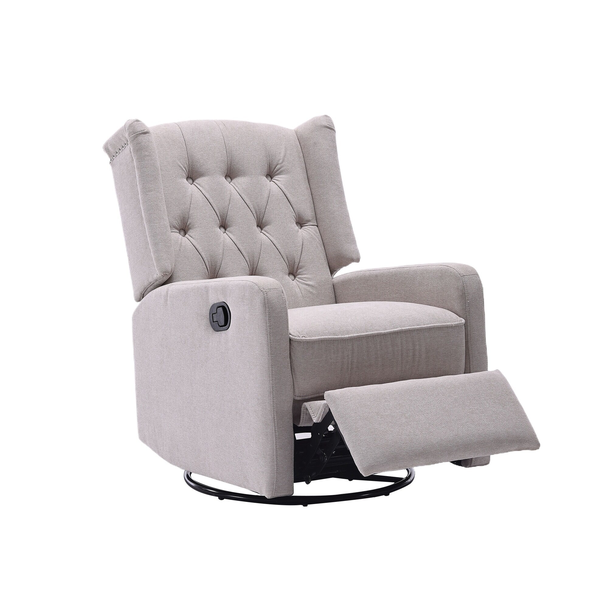Swivel Recliner Lounge Chair with Footrest, Glider Motion & Ergonomic Design