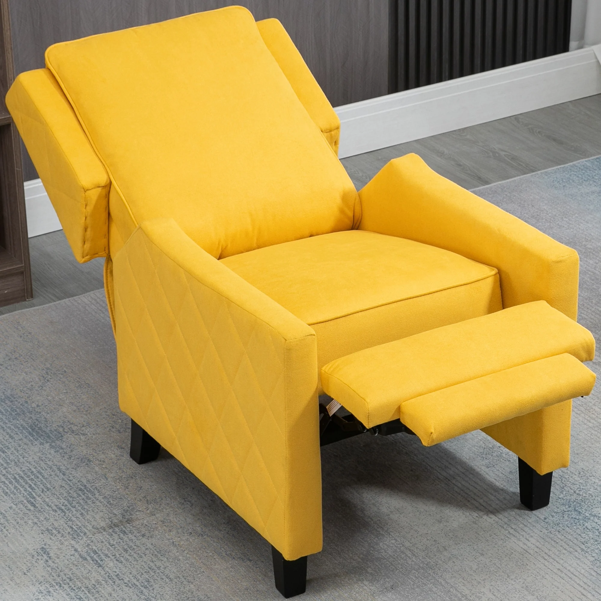 AVAWING Push Back Recliner Chair Linen Wing Back Chair